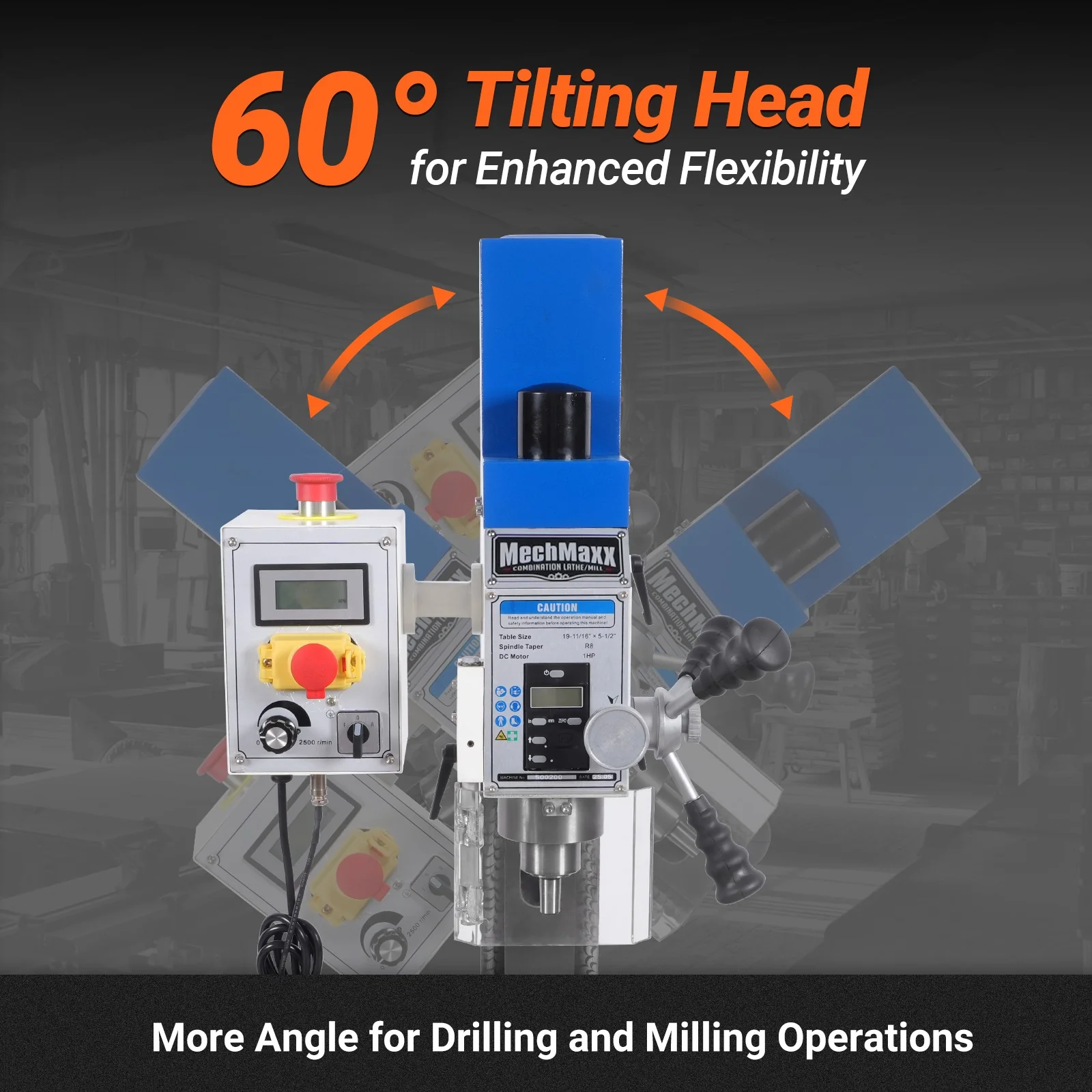 1.5 HP 10'' x 30'' Combination Lathe Milling Drilling Machine, 1.5'' Spindle Bore, 0-2000 RPM Variable Speed, High Precision Benchtop Lathe for Metalworking – Without Stand 1030VC - Image 10