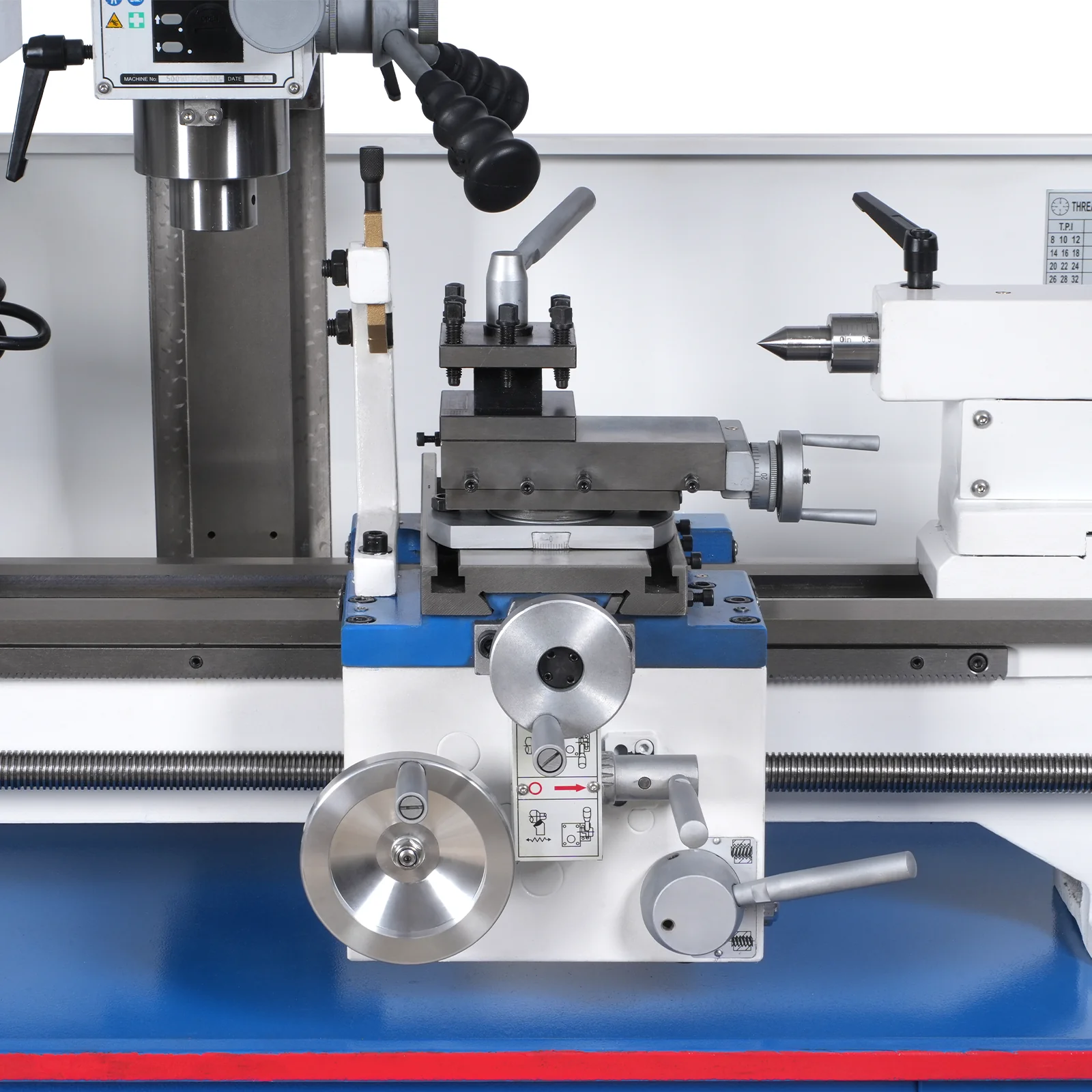 1.5 HP 10'' x 30'' Combination Lathe Milling Drilling Machine, 1.5'' Spindle Bore, 0-2000 RPM Variable Speed, High Precision Benchtop Lathe for Metalworking – Without Stand 1030VC - Image 14