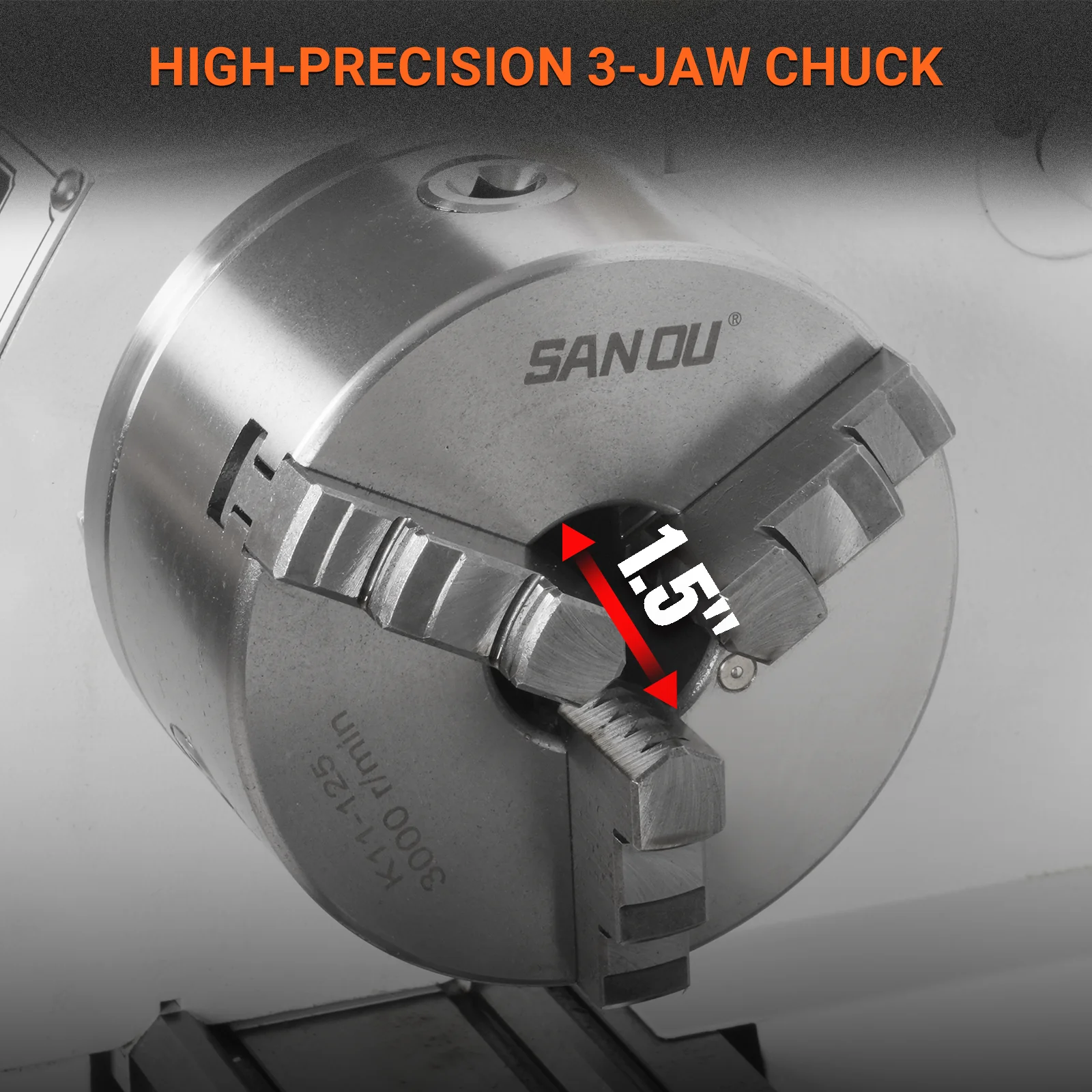 1.5‘’ Spindle Bore Metal Lathe Machine 8'' x 16'' High Precision Brushless Motor Mini 1.5HP Benchtop 0-2500 RPM Variable Speed Metal Working Machine 1.5‘’ Spindle Bore Small Lathe without Stand 0831V - Image 3