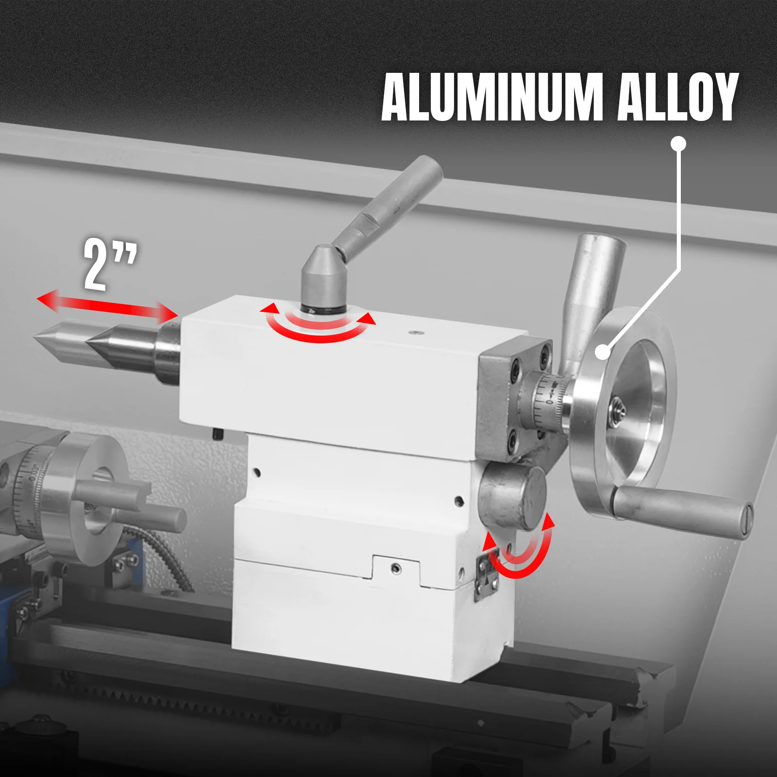 1.5‘’ Spindle Bore Metal Lathe Machine 8'' x 16'' High Precision Brushless Motor Mini 1.5HP Benchtop 0-2500 RPM Variable Speed Metal Working Machine 1.5‘’ Spindle Bore Small Lathe without Stand 0831V - Image 6
