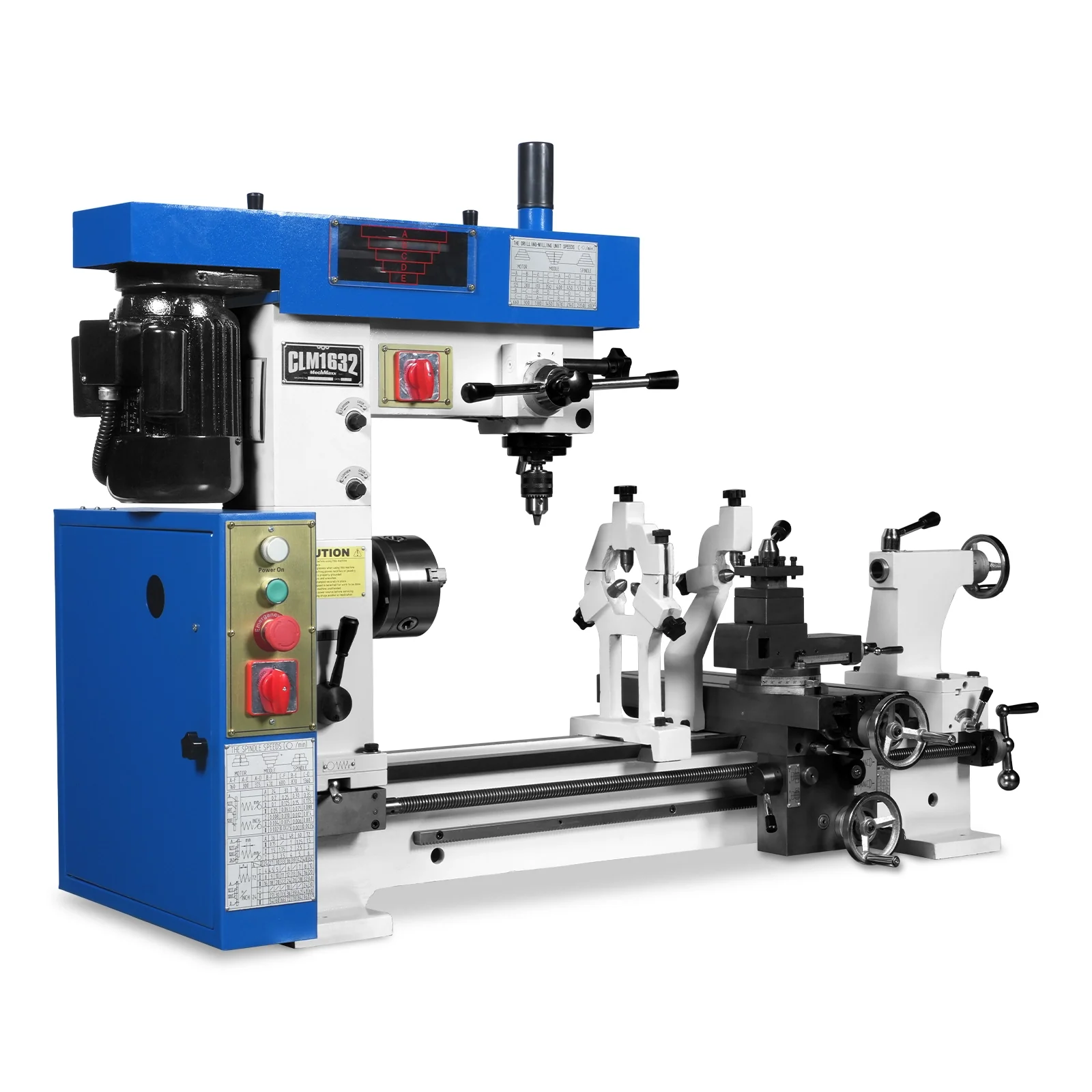 1 HP 16''x32'' Multi-Function Metal Lathe Milling Machine Head for Metalworking – Lathe, Drilling, and Milling Operations with Powerful Motor, Perfect for DIY, Workshops, and Professional Metalworking Projects without Stand CLM1632 - Image 12