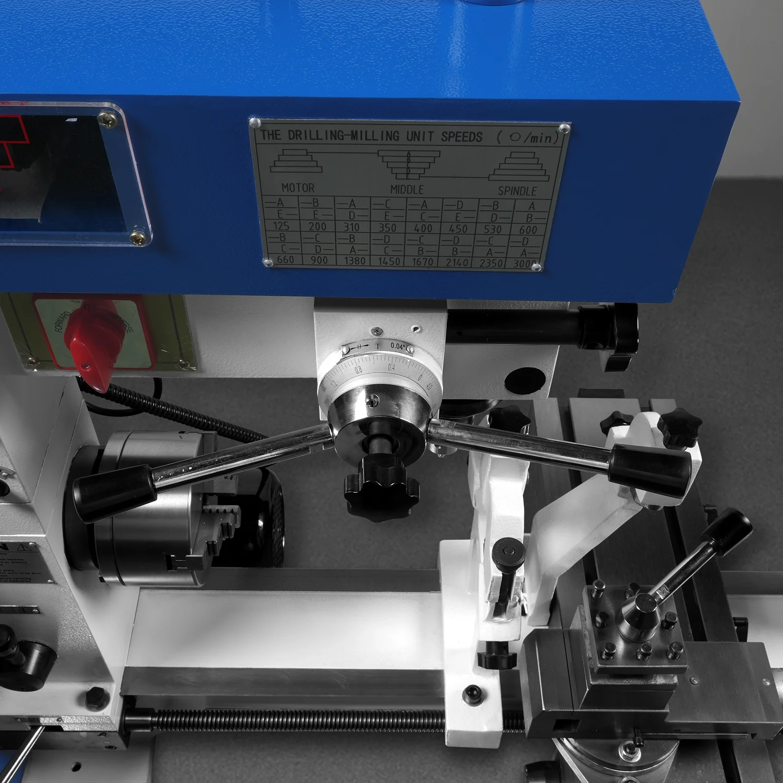 1 HP 16''x32'' Multi-Function Metal Lathe Milling Machine Head for Metalworking – Lathe, Drilling, and Milling Operations with Powerful Motor, Perfect for DIY, Workshops, and Professional Metalworking Projects without Stand CLM1632 - Image 3