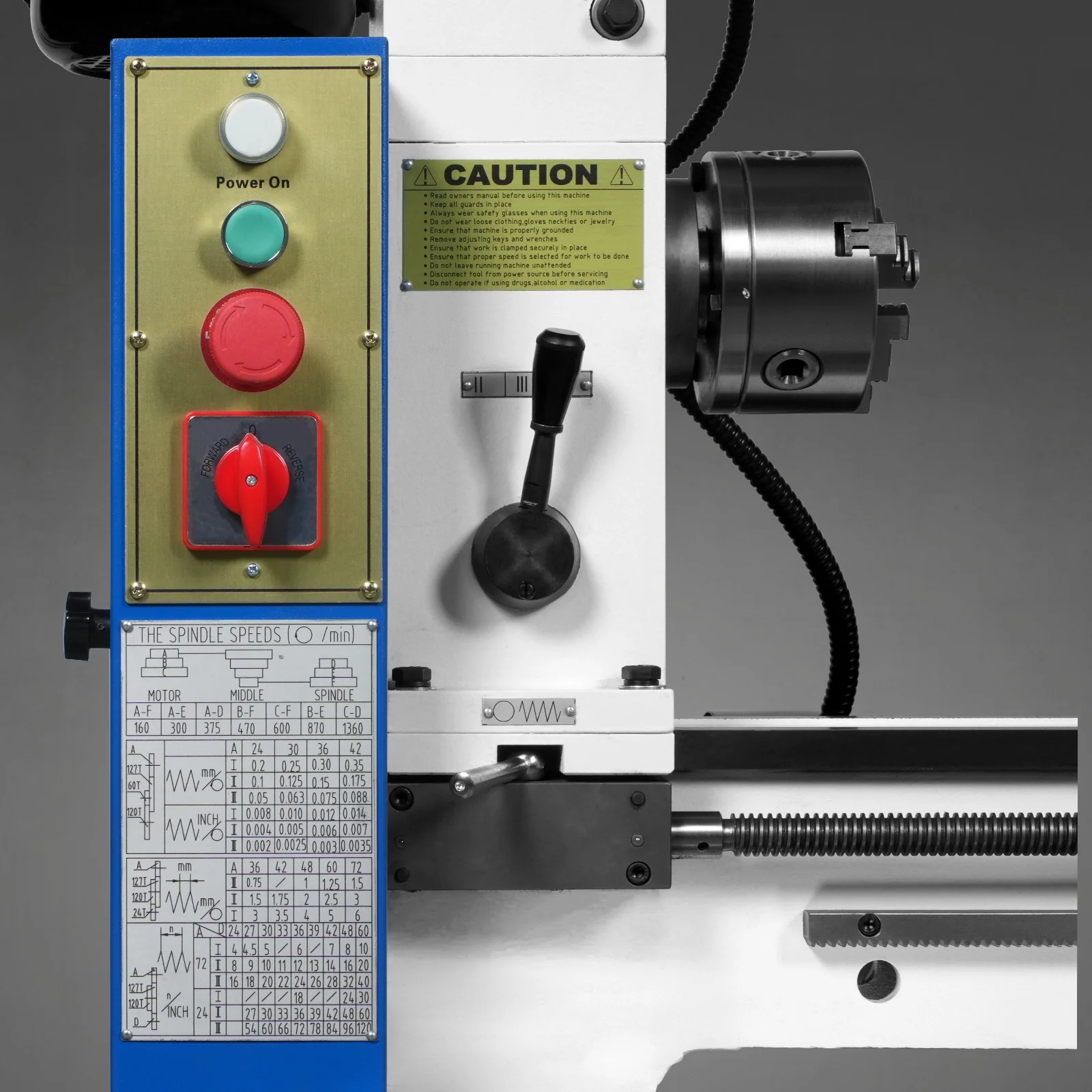 1 HP 16''x32'' Multi-Function Metal Lathe Milling Machine Head for Metalworking – Lathe, Drilling, and Milling Operations with Powerful Motor, Perfect for DIY, Workshops, and Professional Metalworking Projects without Stand CLM1632 - Image 8