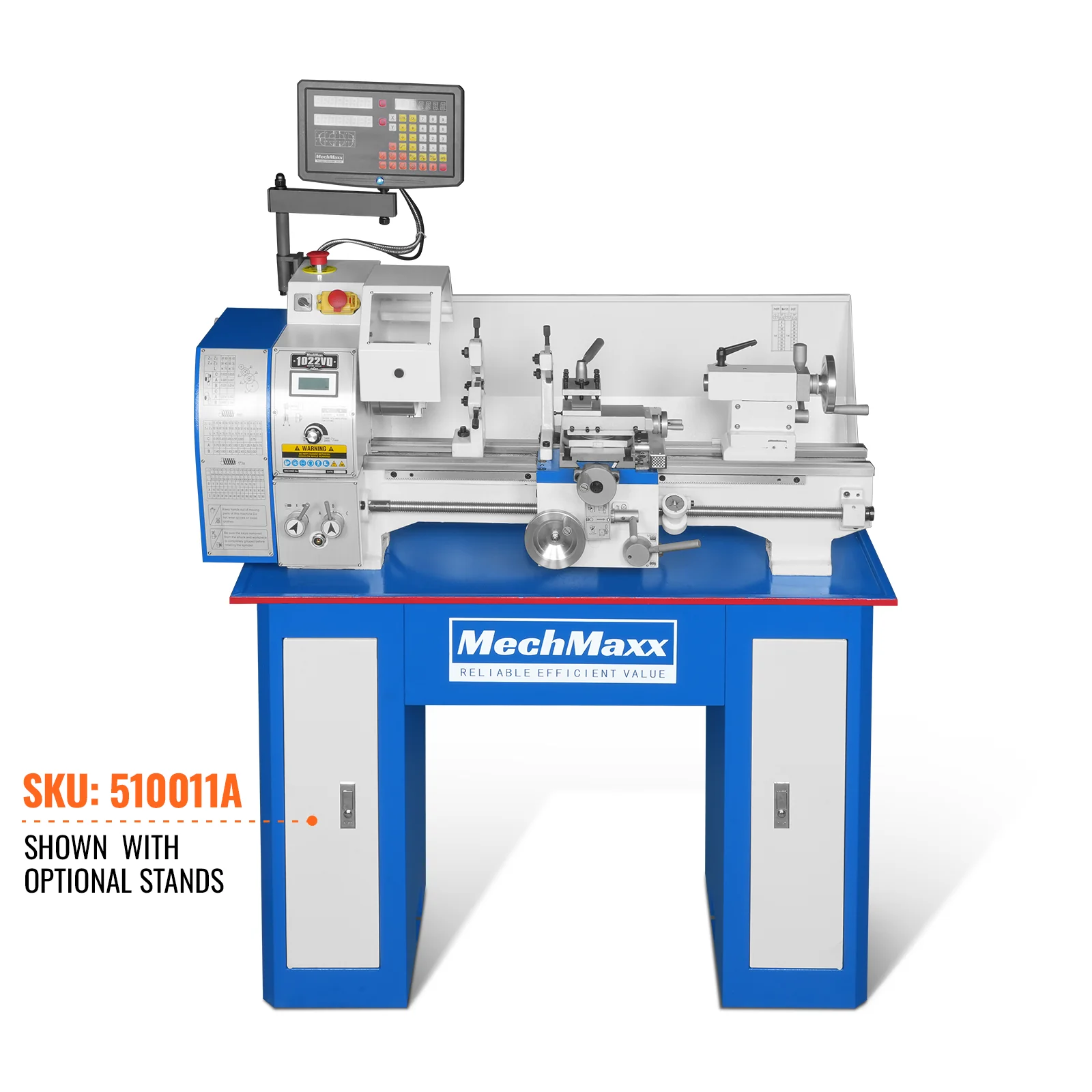 10'' x 22'' Industrial Metal Lathe Machine with DRO High Precision Benchtop 1.5HP Brushless Motor 0-2000 RPM Variable Speed Metal Working Machine Small Lathe without Stand 1022VD - Image 11