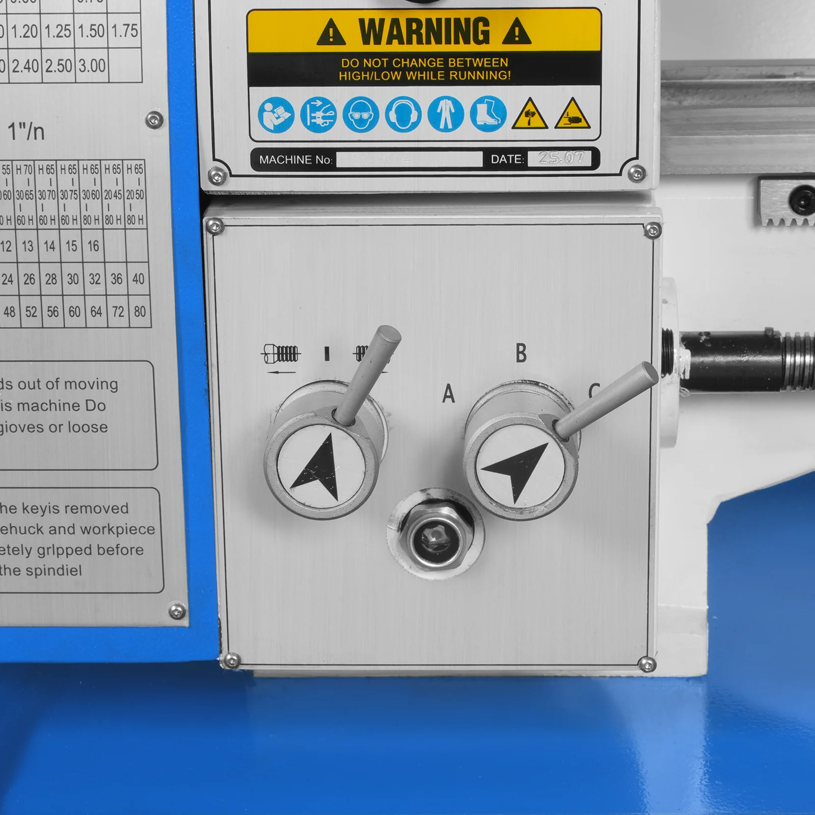 10'' x 22'' Industrial Metal Lathe Machine High Precision Benchtop 1.5HP Brushless Motor 0-2000 RPM Variable Speed Metal Working Machine Small Lathe without Stand 1022V - Image 5