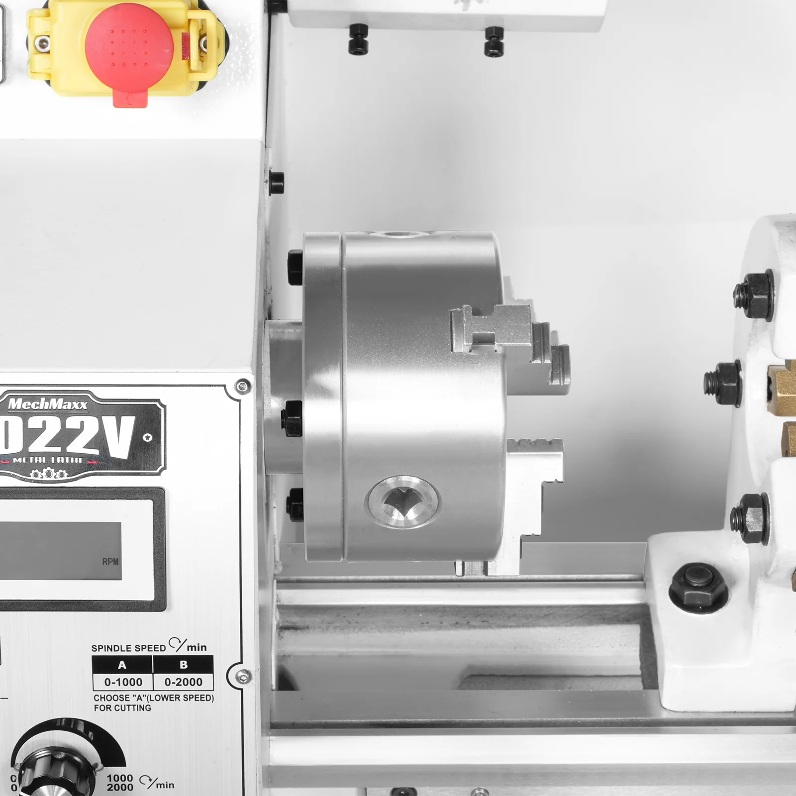 10'' x 22'' Industrial Metal Lathe Machine High Precision Benchtop 1.5HP Brushless Motor 0-2000 RPM Variable Speed Metal Working Machine Small Lathe without Stand 1022V - Image 6