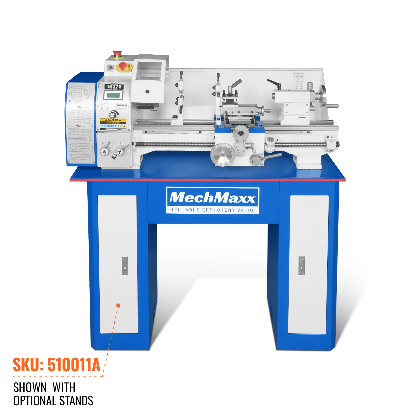 10'' x 22'' Industrial Metal Lathe Machine High Precision Benchtop 1.5HP Brushless Motor 0-2000 RPM Variable Speed Metal Working Machine Small Lathe without Stand 1022V - Image 12