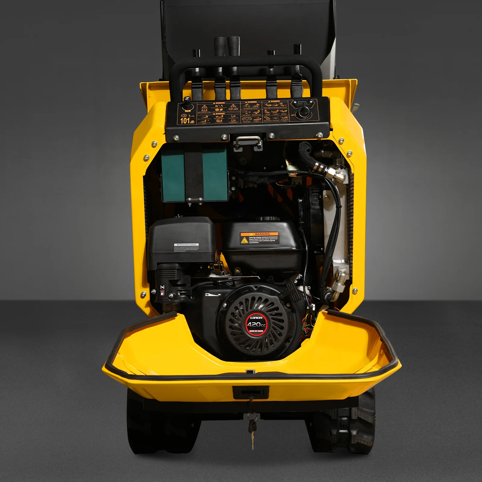 1800lb 420cc  E-start Gas Engine Stand-ON Hydraulic Track Dumper with Self-Loading ,  T80 - Image 7