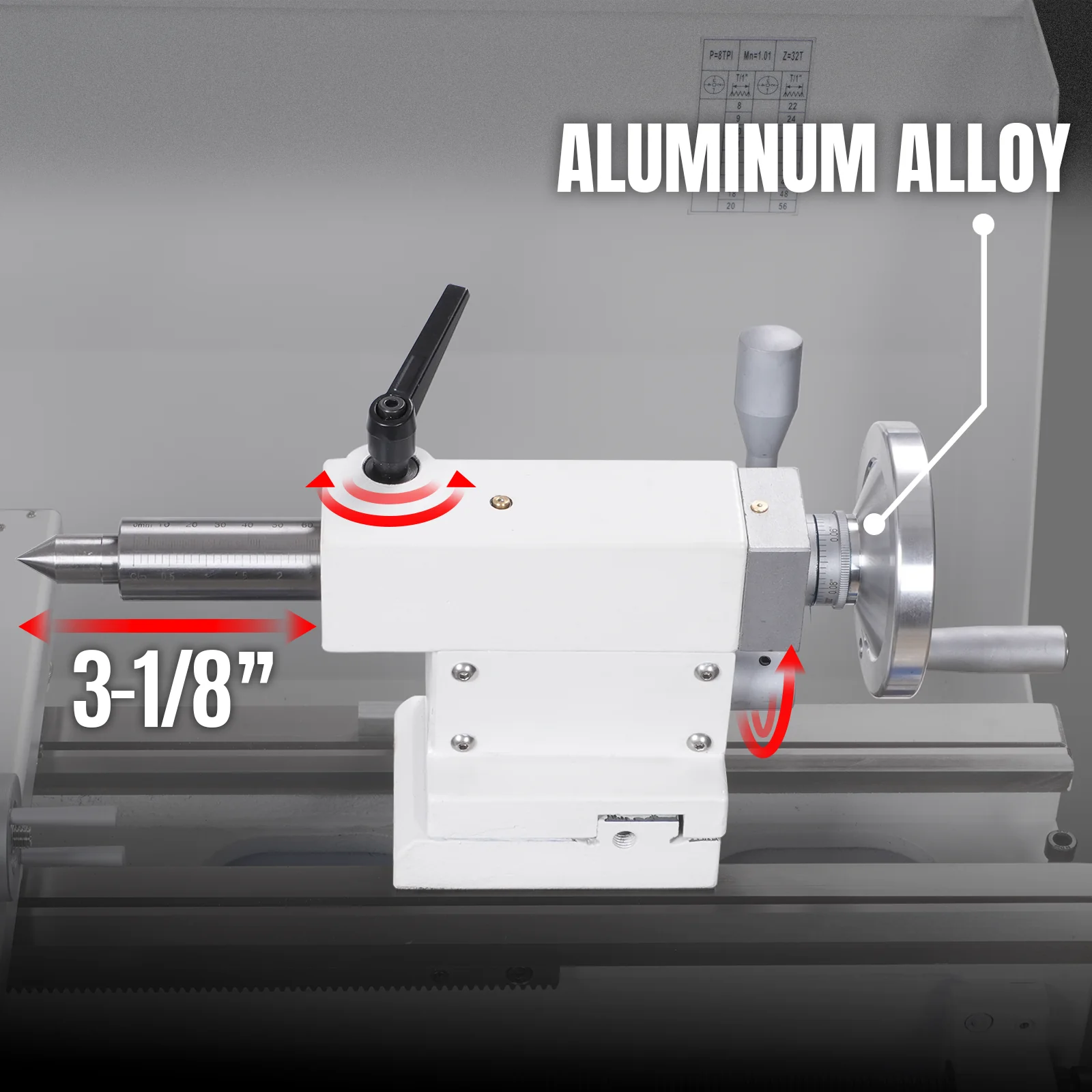 Metal Lathe Machine 11'' x 30'' High Precision Benchtop Brushless Motor 0-2000 RPM Variable Speed Metal Working Machine 2HP Small Lathe without Stand 1130V - Image 8