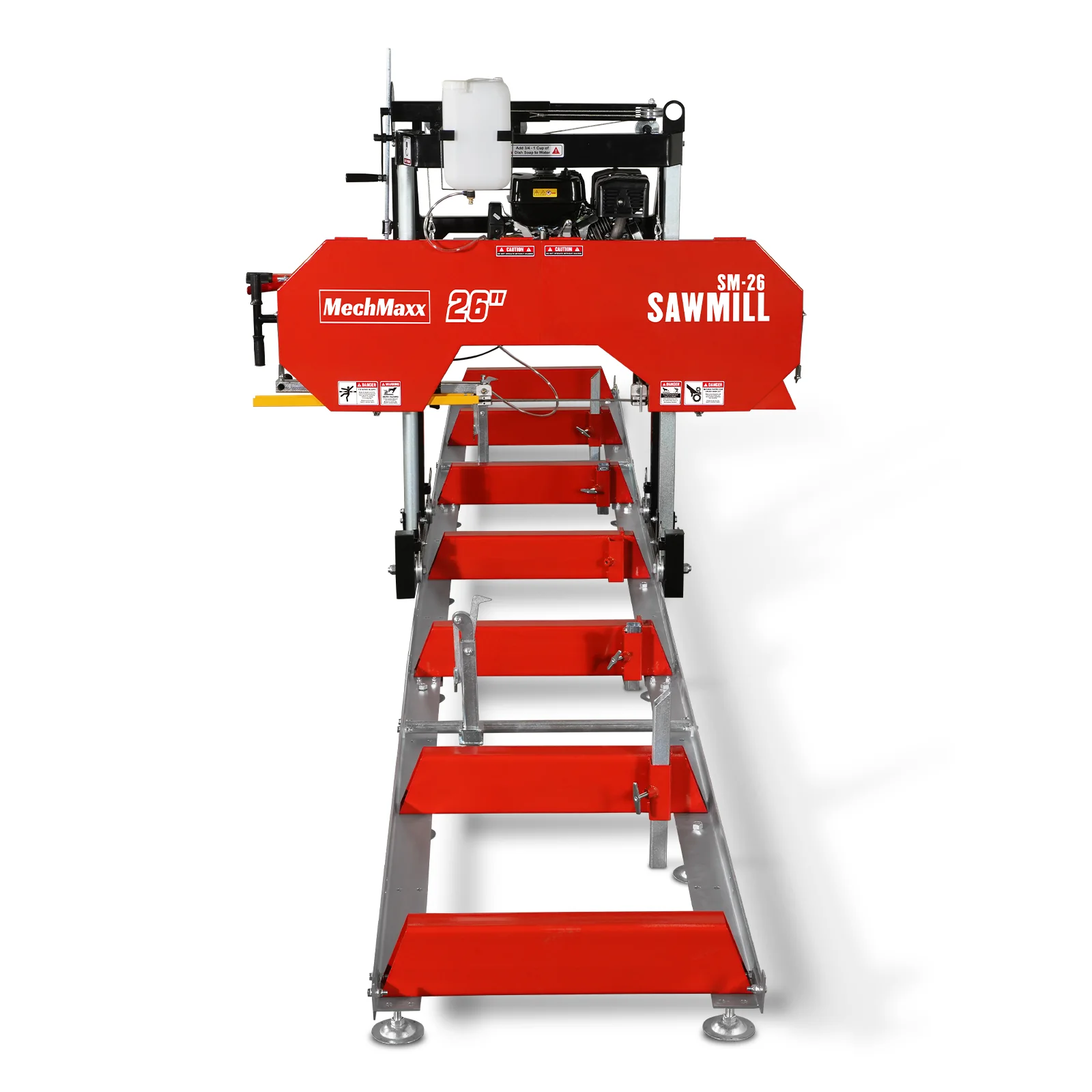 26" Portable Sawmill (5x Blades Included),  459cc 15HP E-Start Gasoline Engine,  20" Board Width,  20' Track Length (13' Track Length + 6.4' Track Extension Included) ,  SM-26 - Image 11