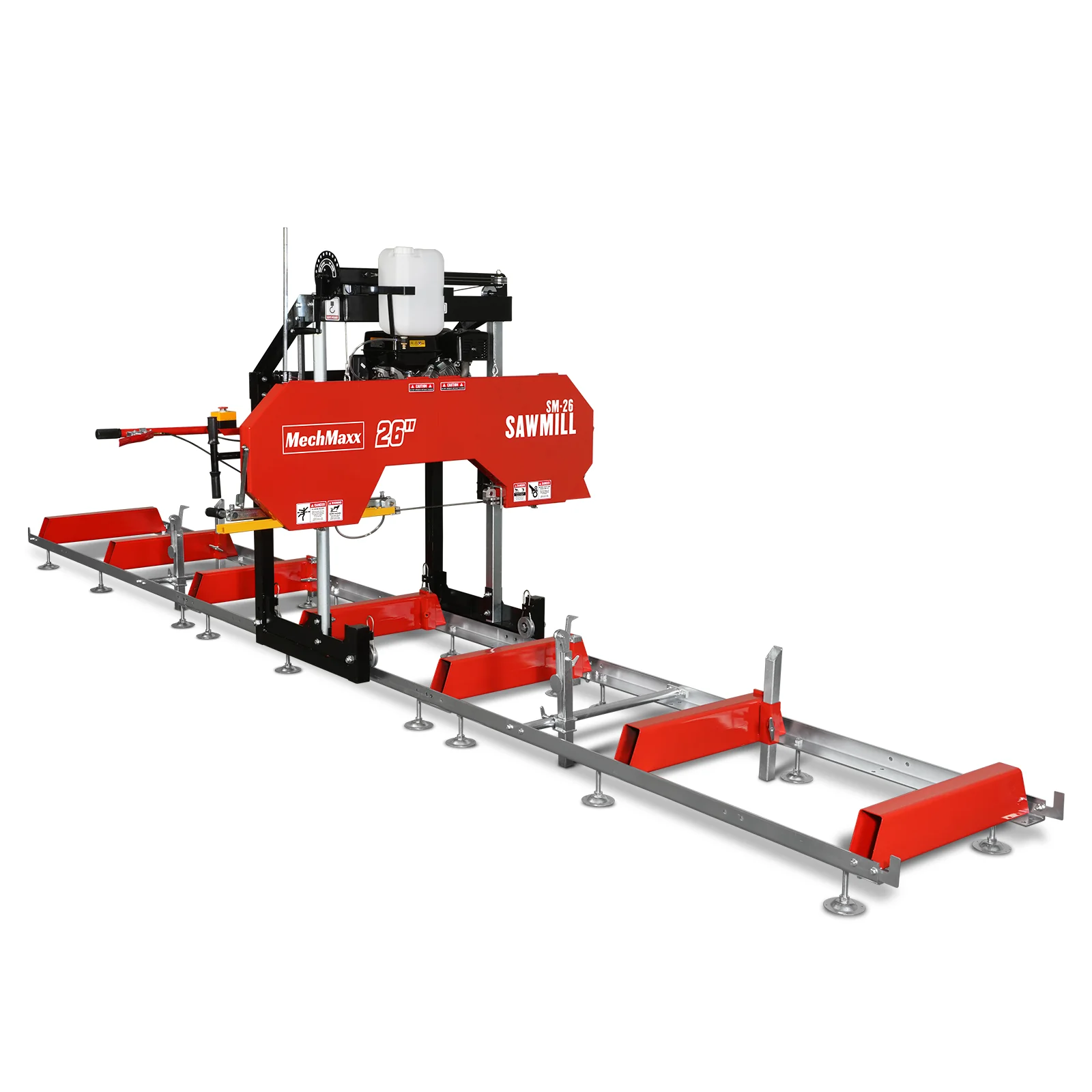 26" Portable Sawmill (5x Blades Included),  459cc 15HP E-Start Gasoline Engine,  20" Board Width,  20' Track Length (13' Track Length + 6.4' Track Extension Included) ,  SM-26 - Image 16