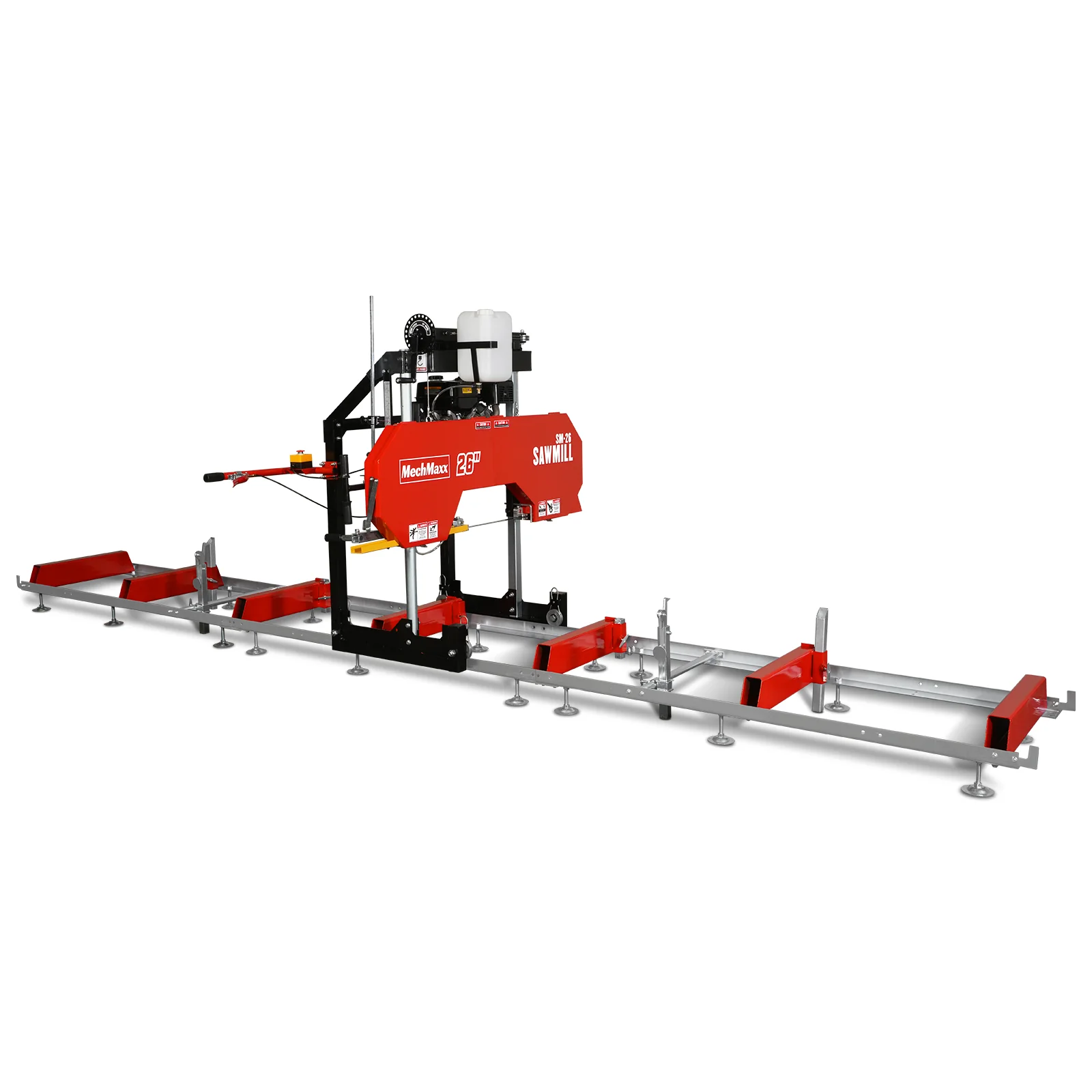 26" Portable Sawmill (5x Blades Included),  459cc 15HP E-Start Gasoline Engine,  20" Board Width,  20' Track Length (13' Track Length + 6.4' Track Extension Included) ,  SM-26 - Image 17
