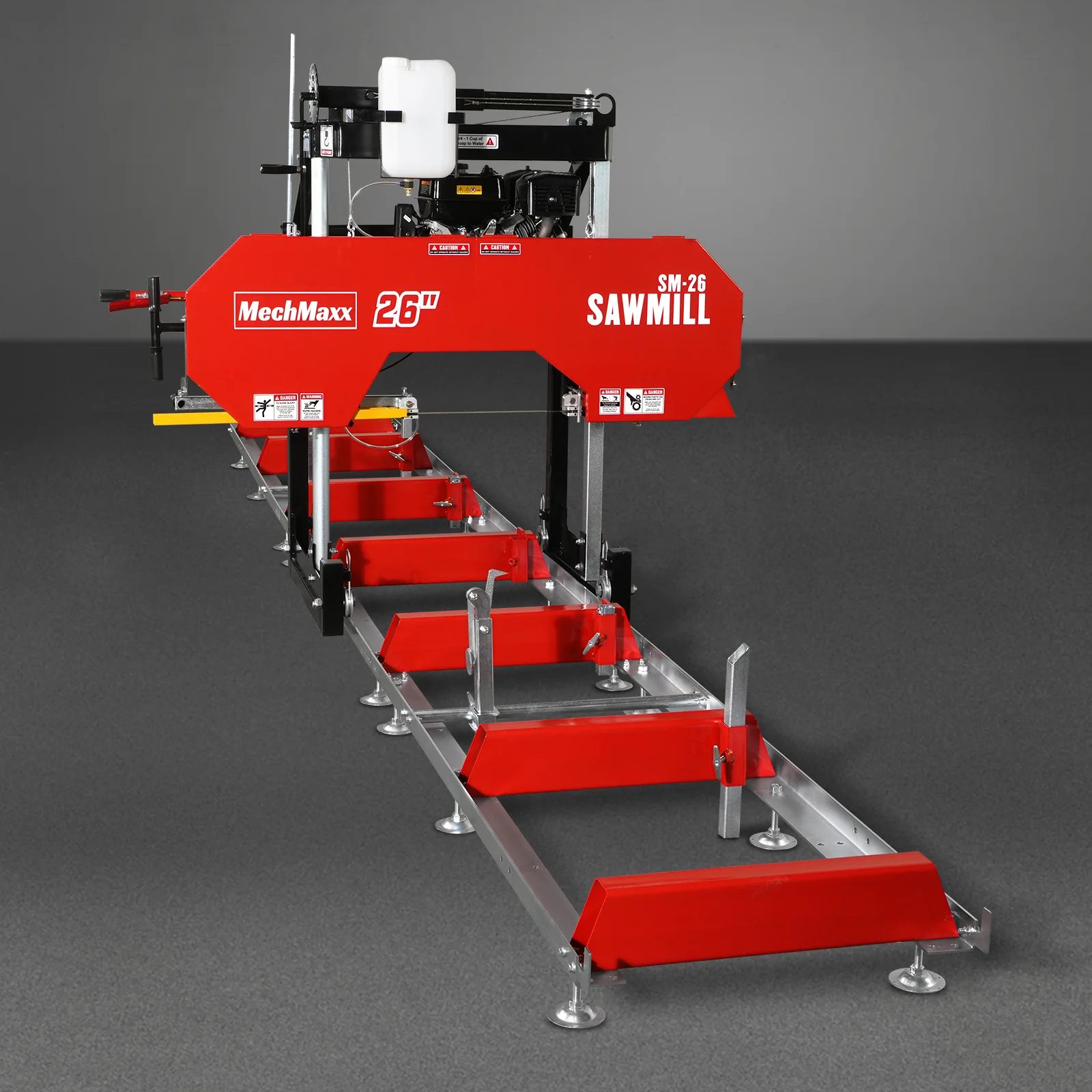 26" Portable Sawmill (5x Blades Included),  459cc 15HP E-Start Gasoline Engine,  20" Board Width,  20' Track Length (13' Track Length + 6.4' Track Extension Included) ,  SM-26 - Image 25