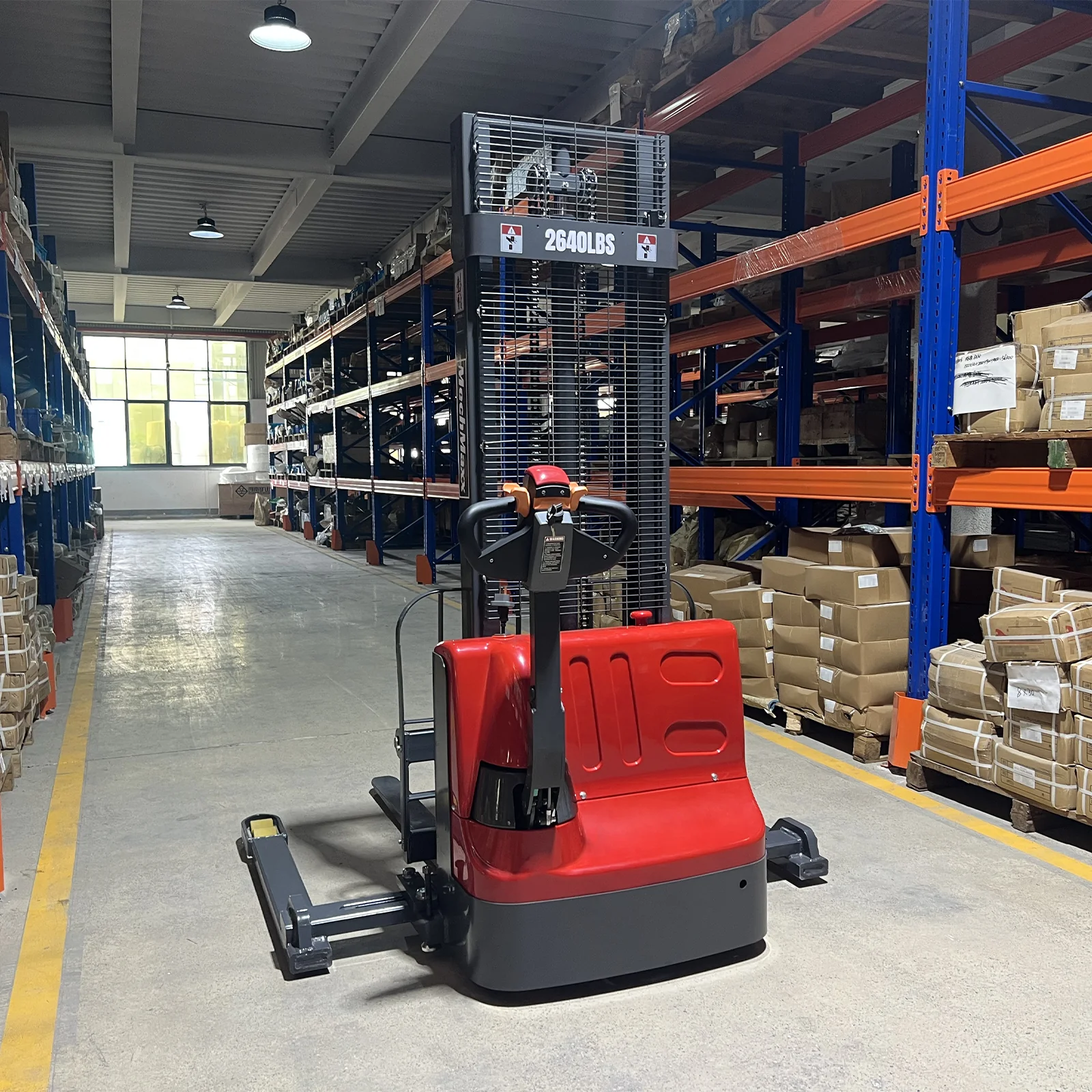 2640lbs Lithium-ion Electric Straddle Stacker,  118" Lift,  Adjustable Legs & Forks,  F26-118S - Image 4