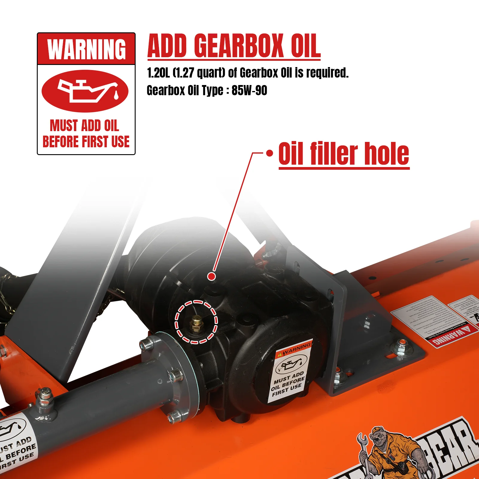 72'' PTO Driven Flail Mower 3 Point 45-85hp ,  NAM72 - Image 3