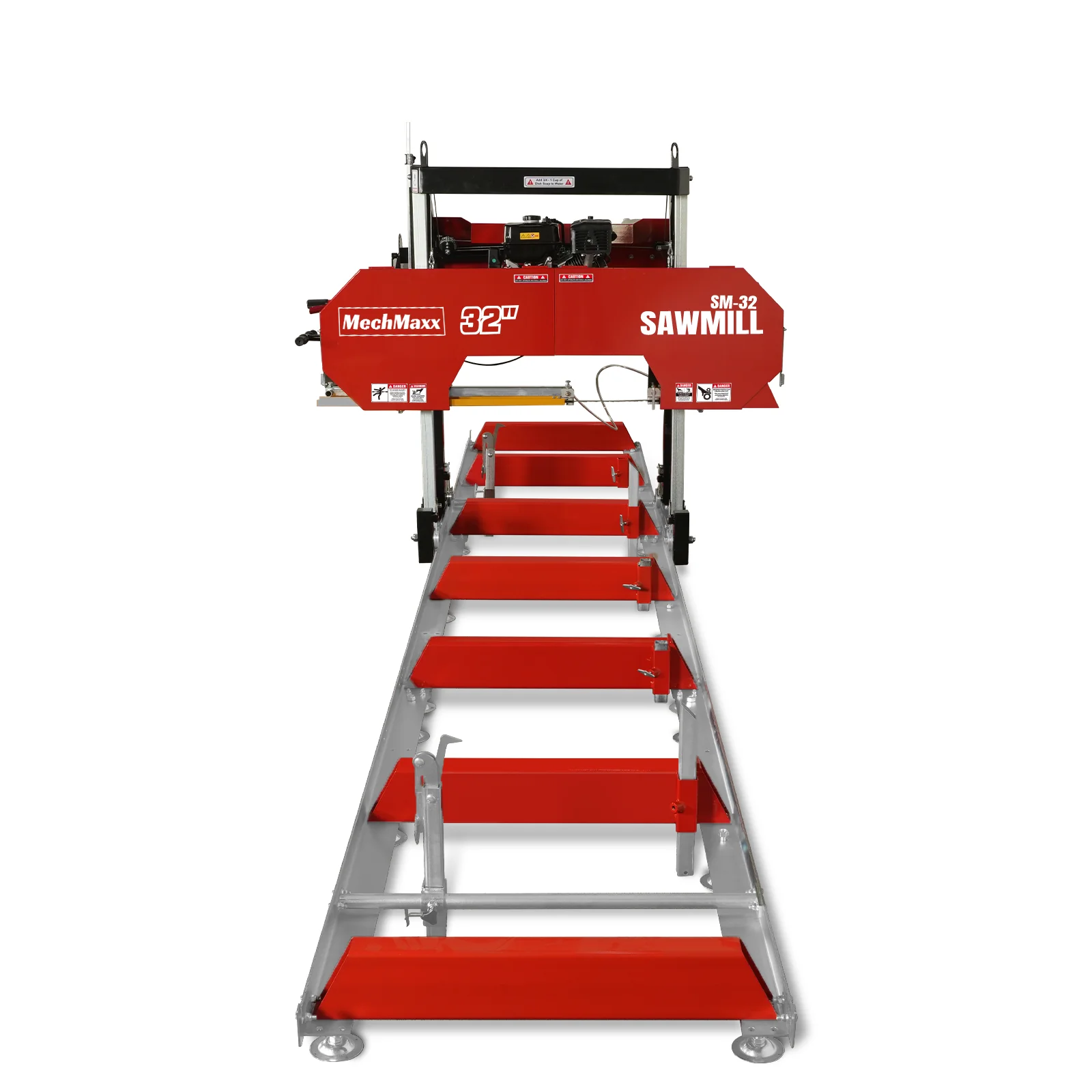 32" Portable Sawmill (5 x Blades Included),  459cc 15HP E-Start Gasoline Engine,  26.5" Board Width,  20' Track Length (13' Track Length + 6.4' Track Extension Included) ,  SM-32 - Image 18