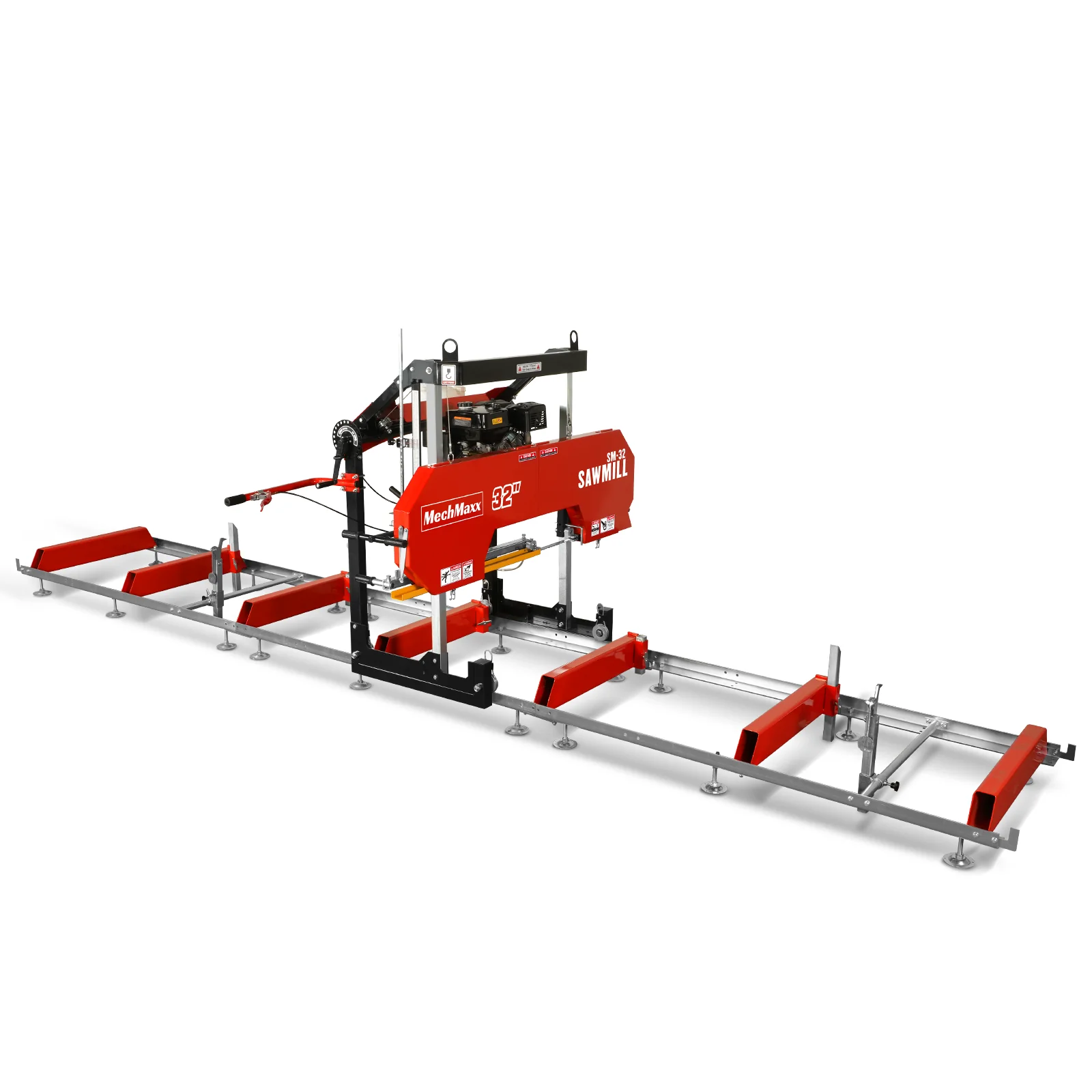 32" Portable Sawmill (5 x Blades Included),  459cc 15HP E-Start Gasoline Engine,  26.5" Board Width,  20' Track Length (13' Track Length + 6.4' Track Extension Included) ,  SM-32 - Image 19