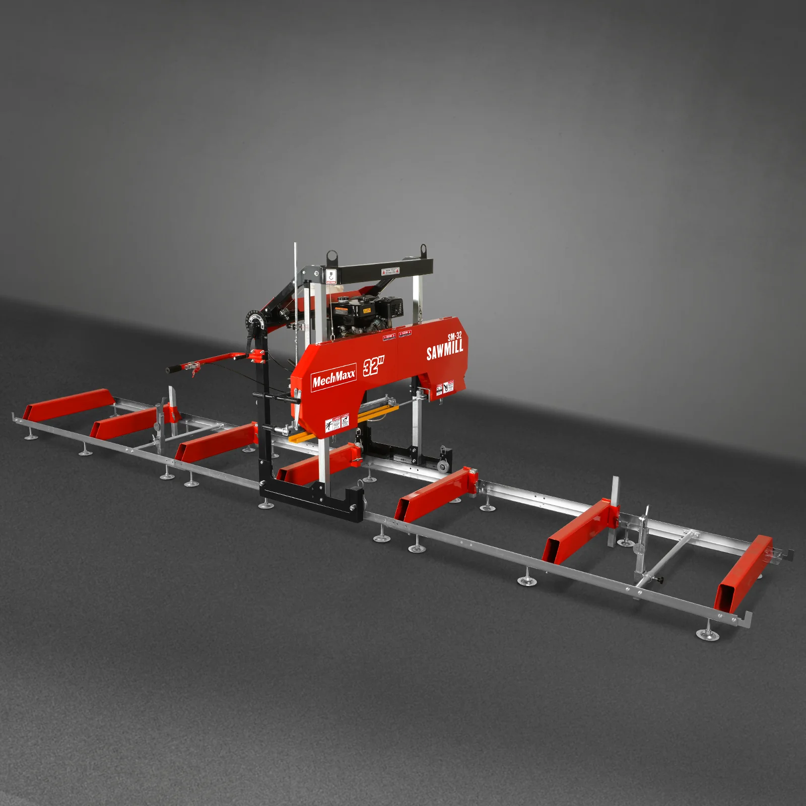32" Portable Sawmill (5 x Blades Included),  459cc 15HP E-Start Gasoline Engine,  26.5" Board Width,  20' Track Length (13' Track Length + 6.4' Track Extension Included) ,  SM-32 - Image 20
