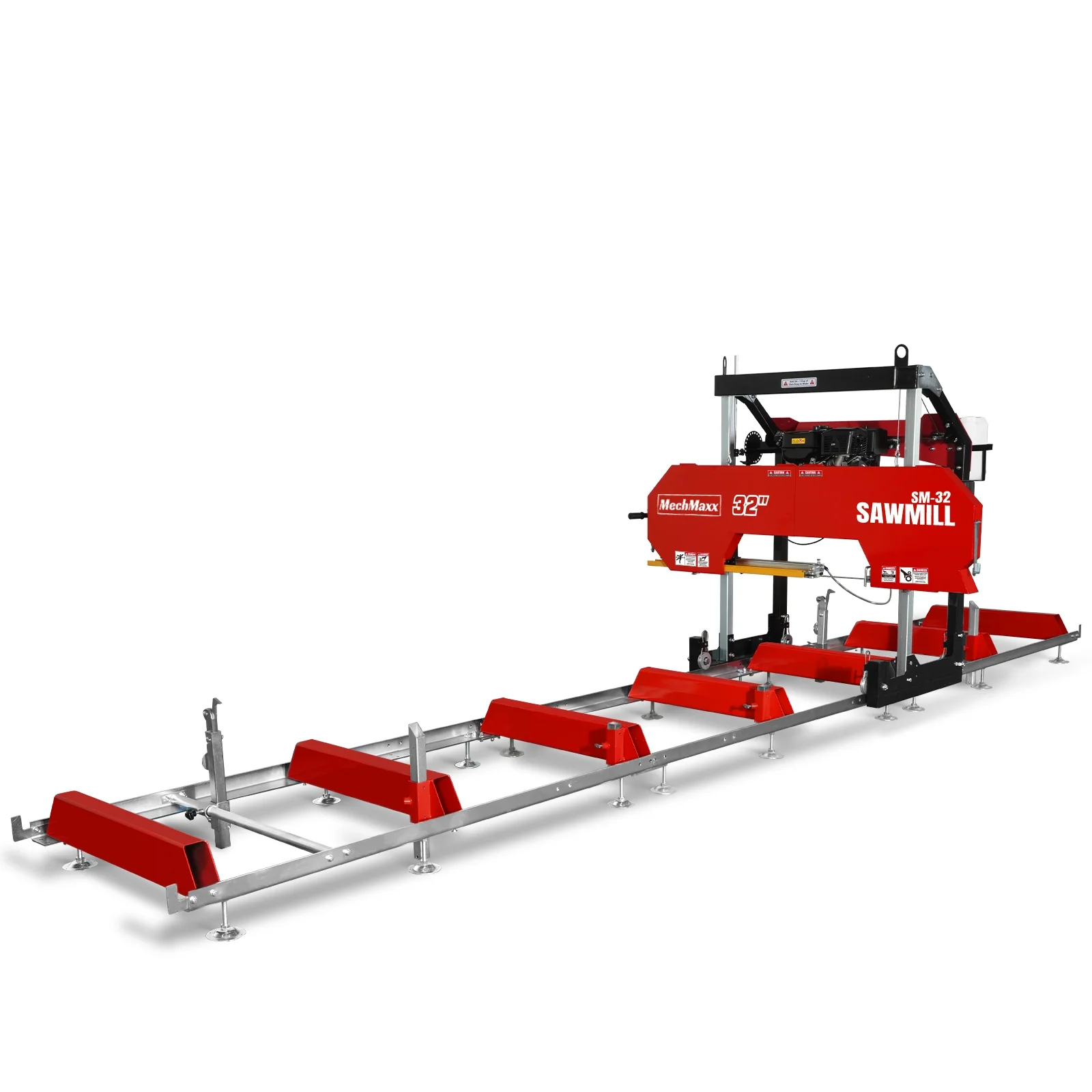 32" Portable Sawmill (5 x Blades Included),  459cc 15HP E-Start Gasoline Engine,  26.5" Board Width,  20' Track Length (13' Track Length + 6.4' Track Extension Included) ,  SM-32 - Image 21