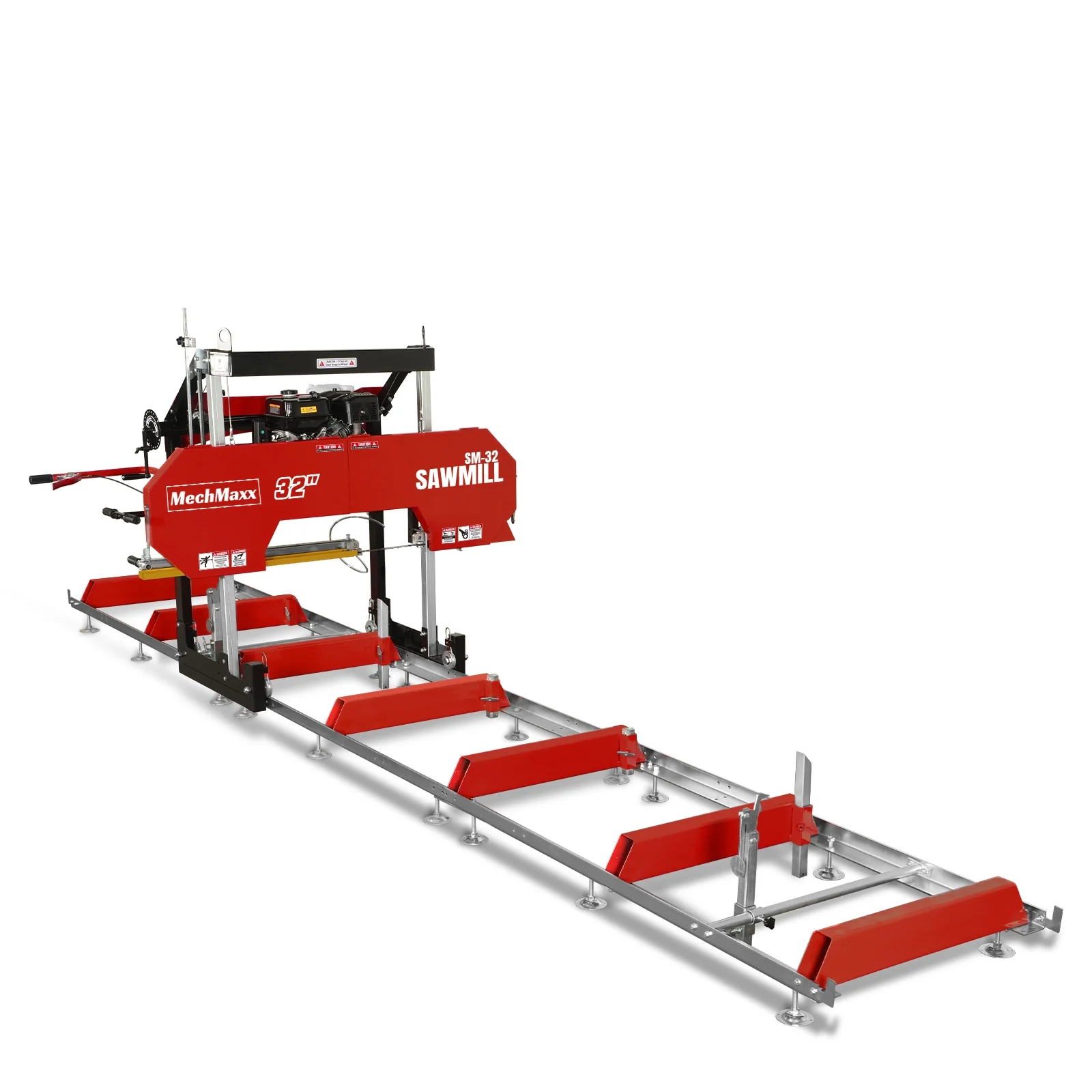 32" Portable Sawmill (5 x Blades Included),  459cc 15HP E-Start Gasoline Engine,  26.5" Board Width,  20' Track Length (13' Track Length + 6.4' Track Extension Included) ,  SM-32 - Image 22
