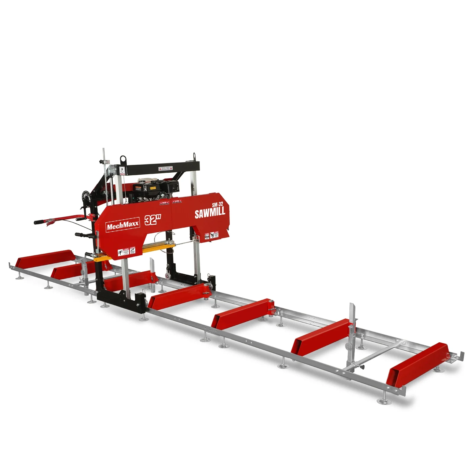 32" Portable Sawmill (5 x Blades Included),  459cc 15HP E-Start Gasoline Engine,  26.5" Board Width,  20' Track Length (13' Track Length + 6.4' Track Extension Included) ,  SM-32 - Image 23