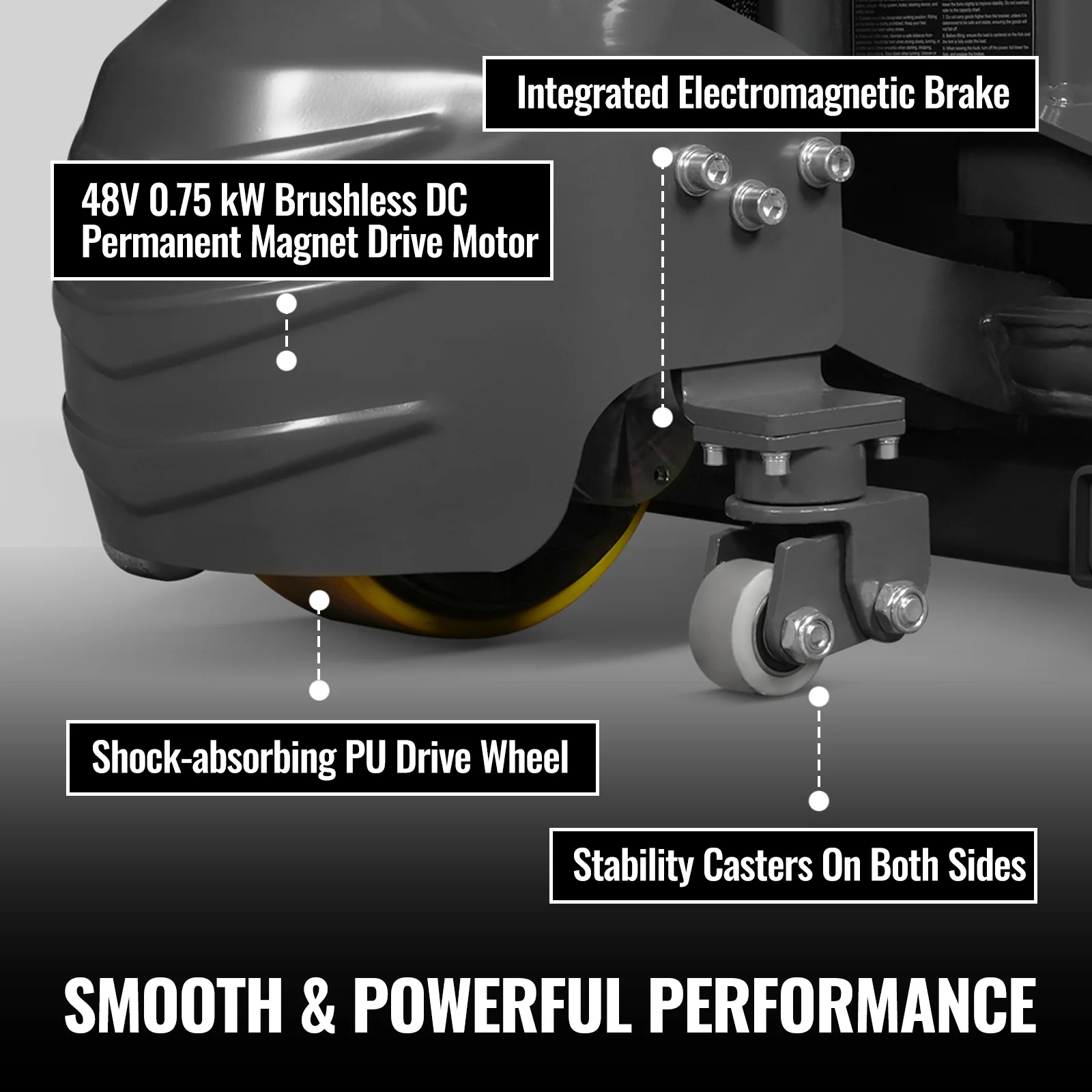4400lbs Lithium-ion Electric Pallet Jack,  45"x27" Fork,  48V 30Ah Removable Battery,  Walkie Type Truck,  LPT44 - Image 7