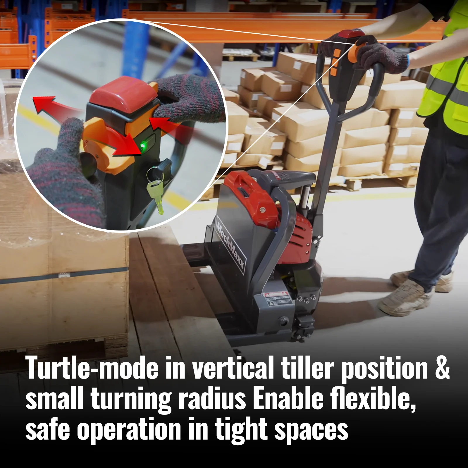 3300lbs Lithium-ion Electric Pallet Jack,  45"x27" Fork,  24V 40Ah Removable Battery,  Walkie Type Truck,  LPT33 - Image 8