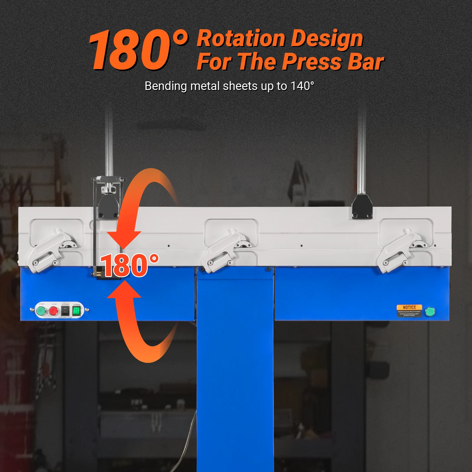 48'' Industrial Magnetic Pan and BOX Heavy Duty Sheet Metal Brake 20 Gauge Capacity Shear Press Brake,  MSMB1250E - Image 10