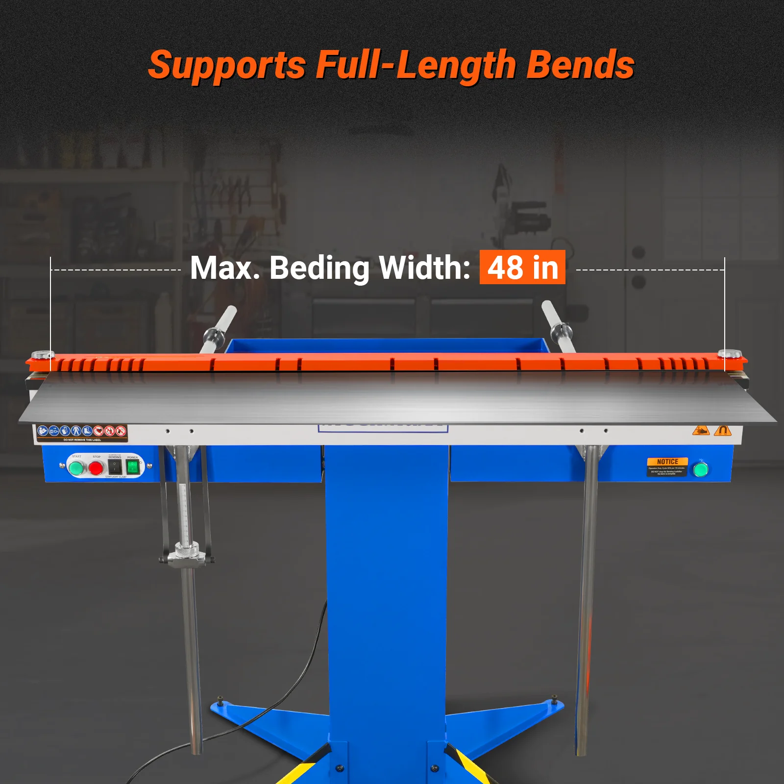 48'' Industrial Magnetic Pan and BOX Heavy Duty Sheet Metal Brake 20 Gauge Capacity Shear Press Brake,  MSMB1250E - Image 5