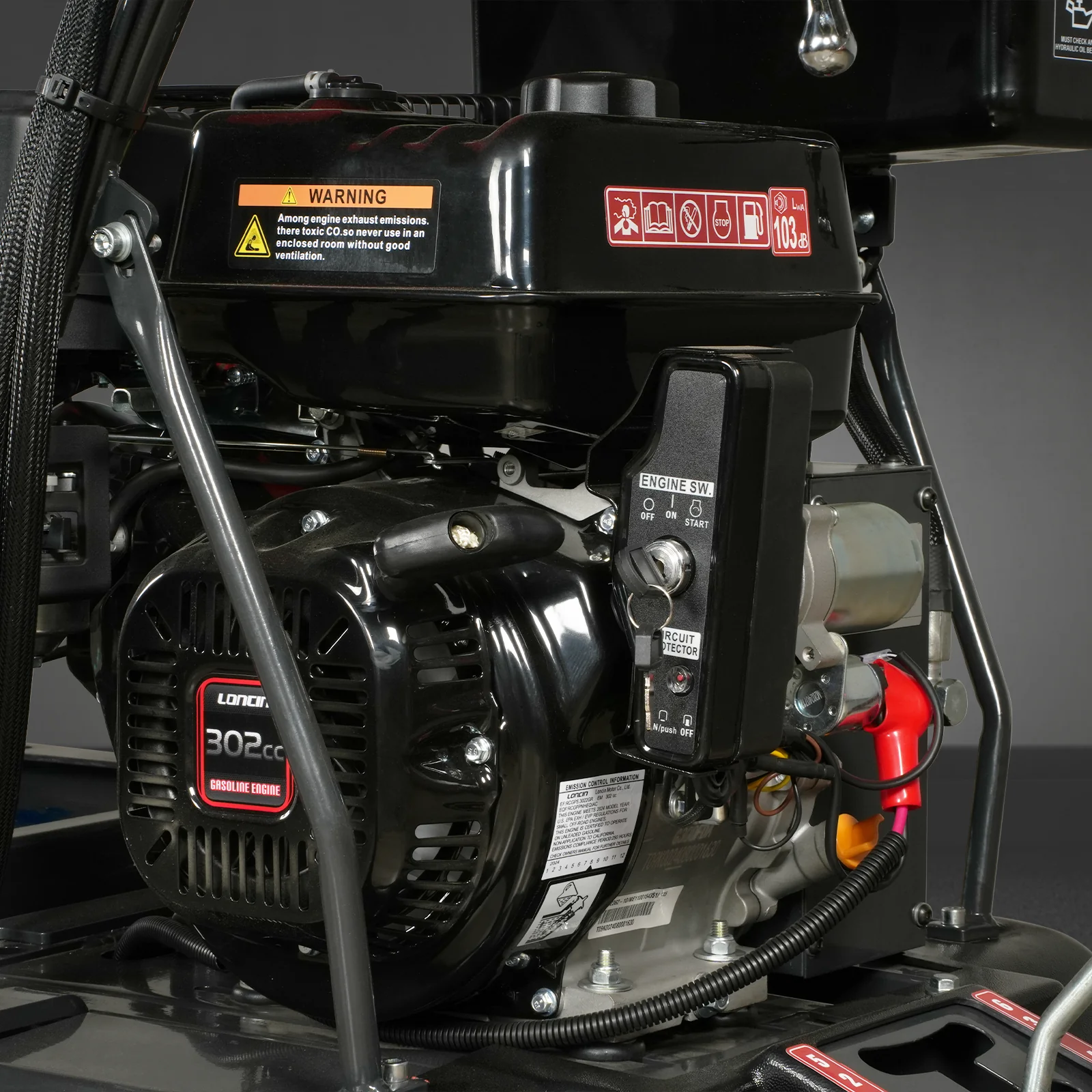 1100lbs Capacity E-Start 10HP 302cc Gas Engine Tracked Dumper Hydraulic Tipping and Lifting with Front Shovel ,  D50HTFL - Image 12