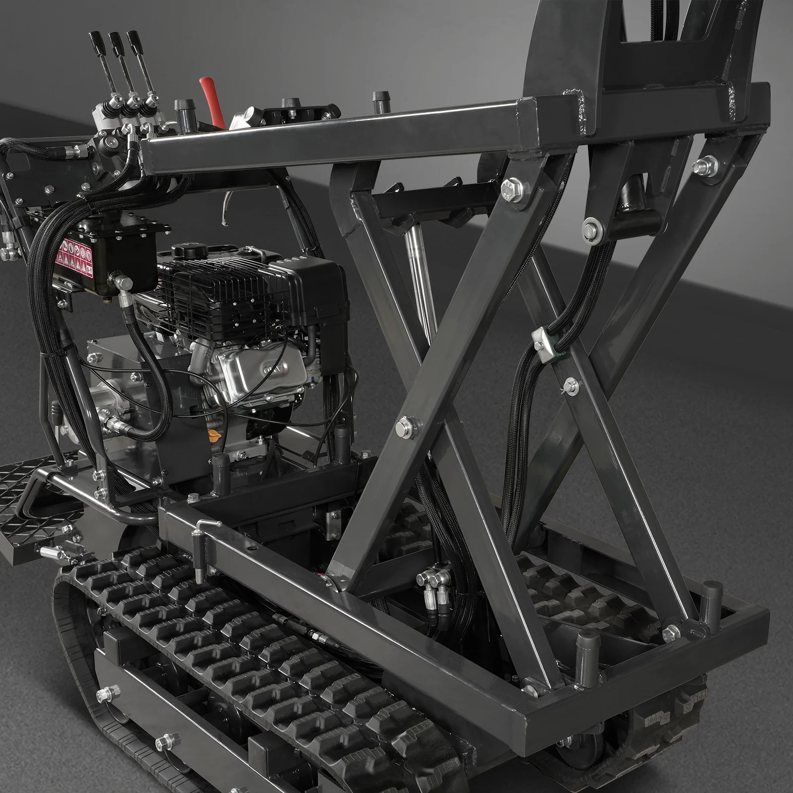 1100lbs Capacity E-Start 10HP 302cc Gas Engine Tracked Dumper Hydraulic Tipping and Lifting with Front Shovel ,  D50HTFL - Image 15