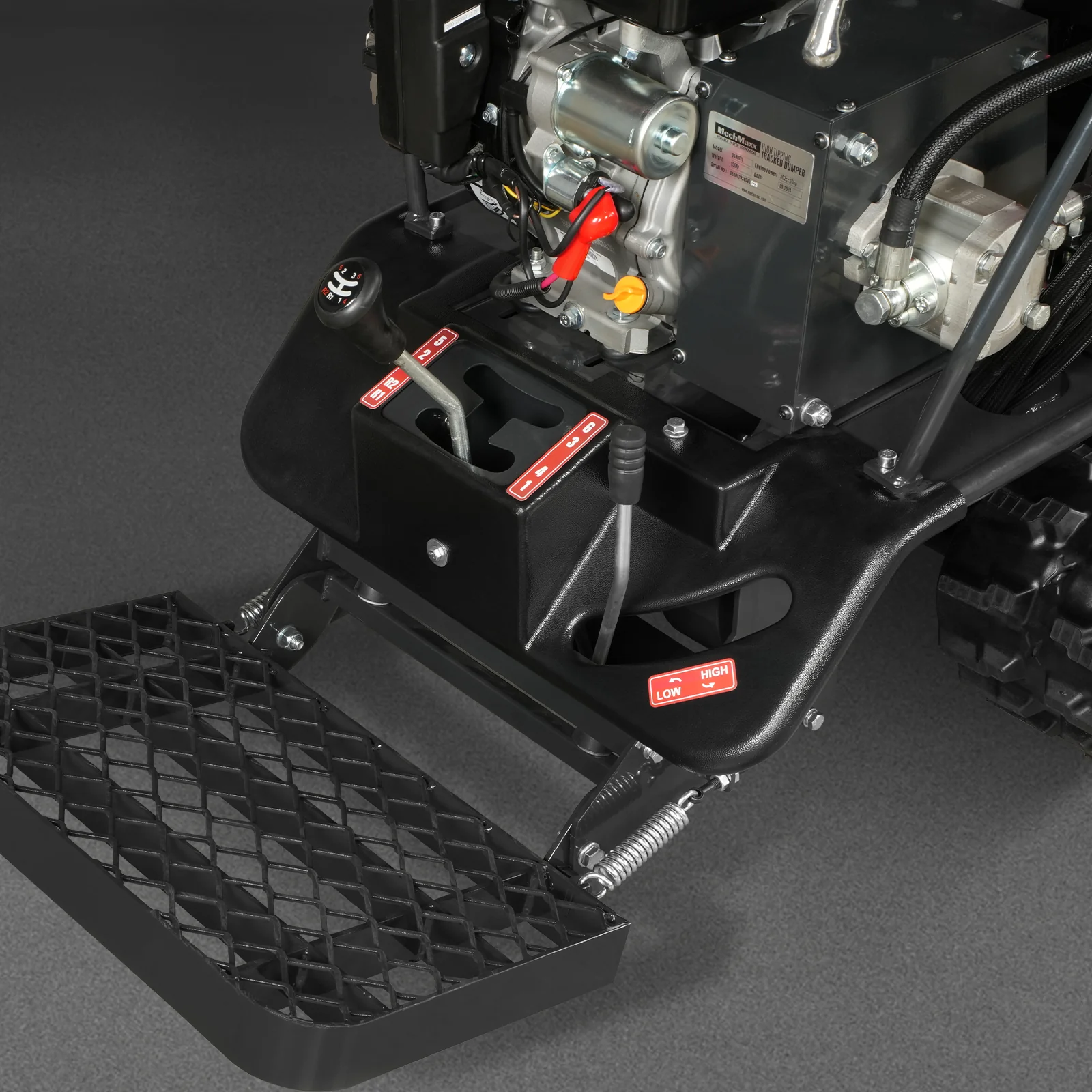 1100lbs Capacity E-Start 10HP 302cc Gas Engine Tracked Dumper Hydraulic Tipping and Lifting with Front Shovel ,  D50HTFL - Image 16