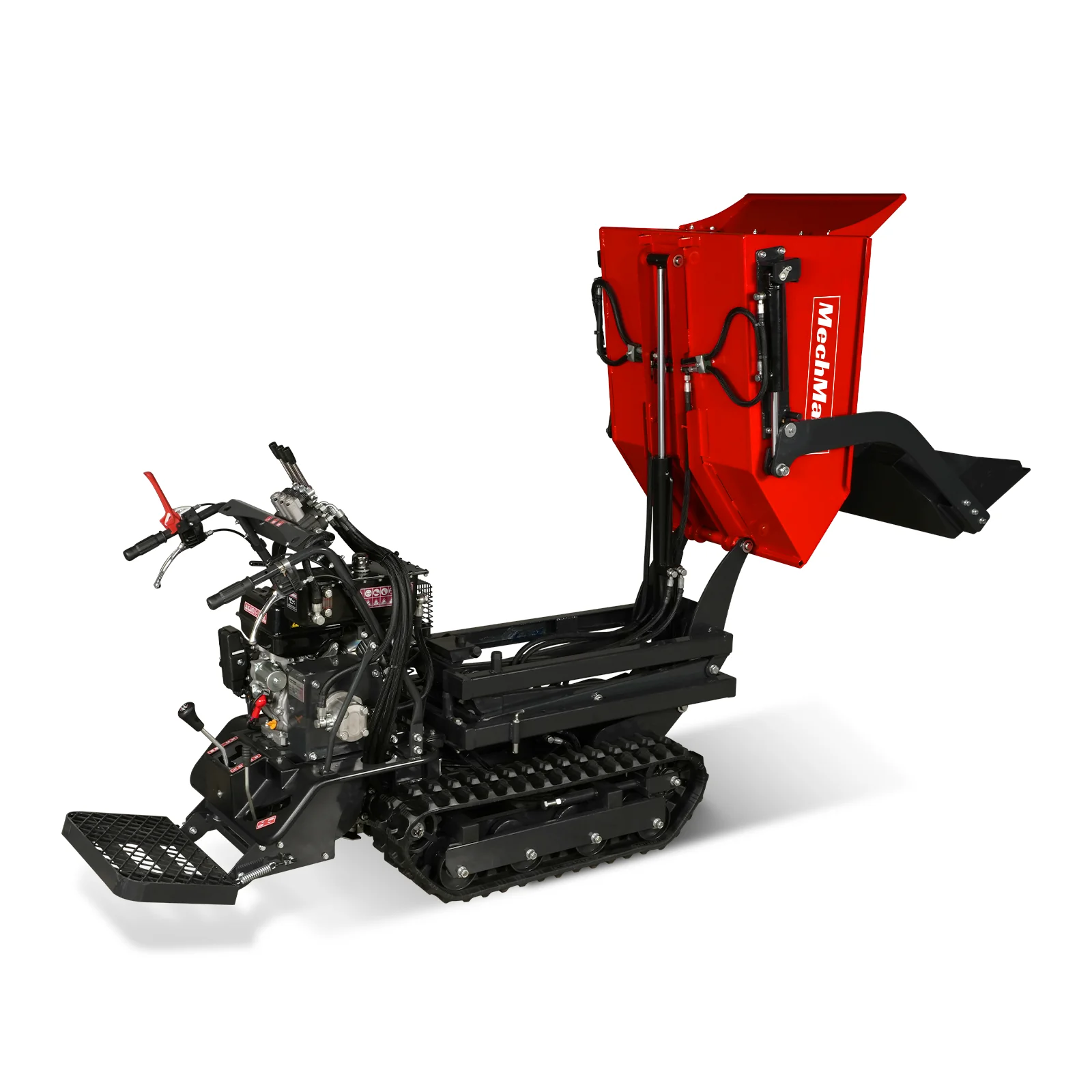 1100lbs Capacity E-Start 10HP 302cc Gas Engine Tracked Dumper Hydraulic Tipping and Lifting with Front Shovel ,  D50HTFL - Image 20
