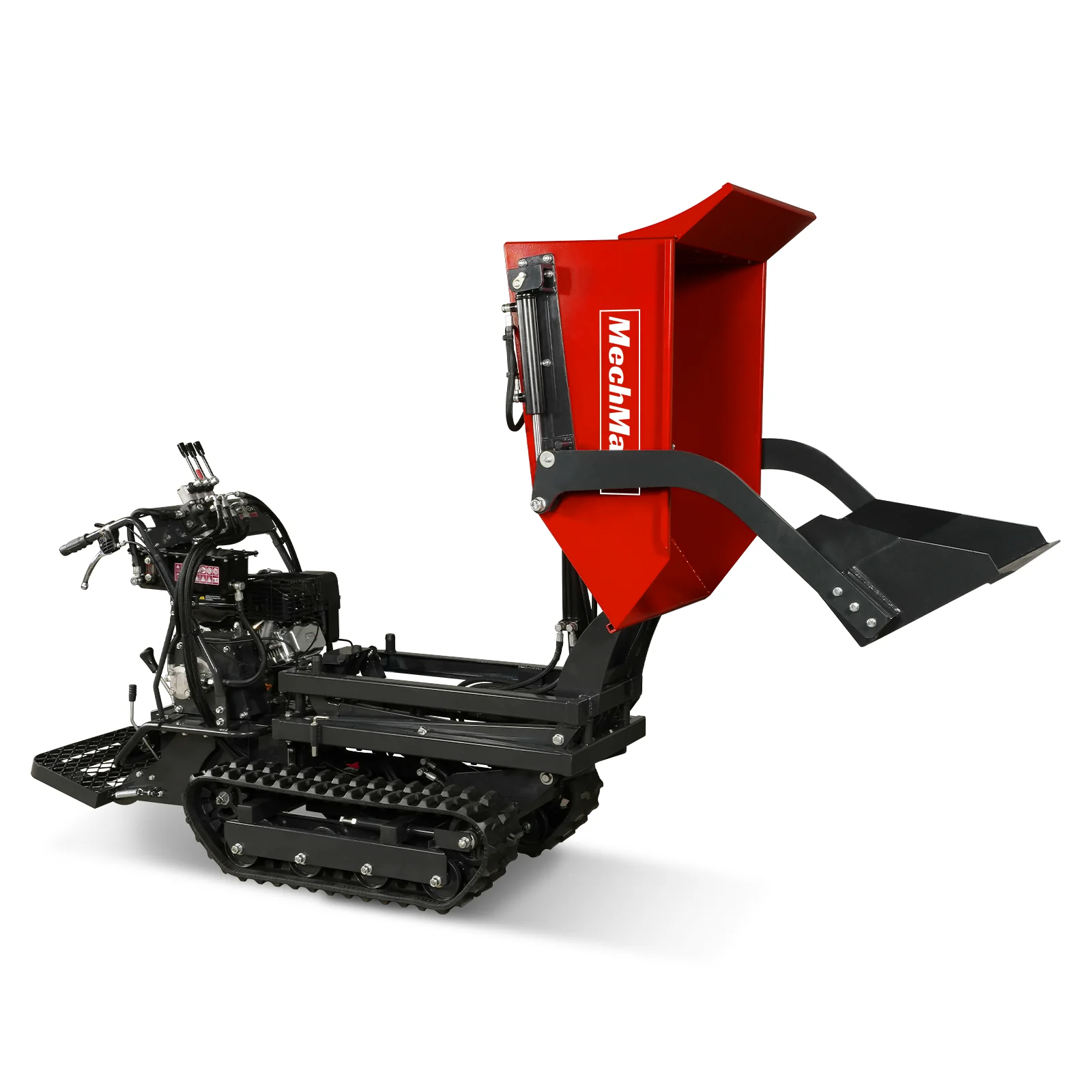 1100lbs Capacity E-Start 10HP 302cc Gas Engine Tracked Dumper Hydraulic Tipping and Lifting with Front Shovel ,  D50HTFL - Image 25