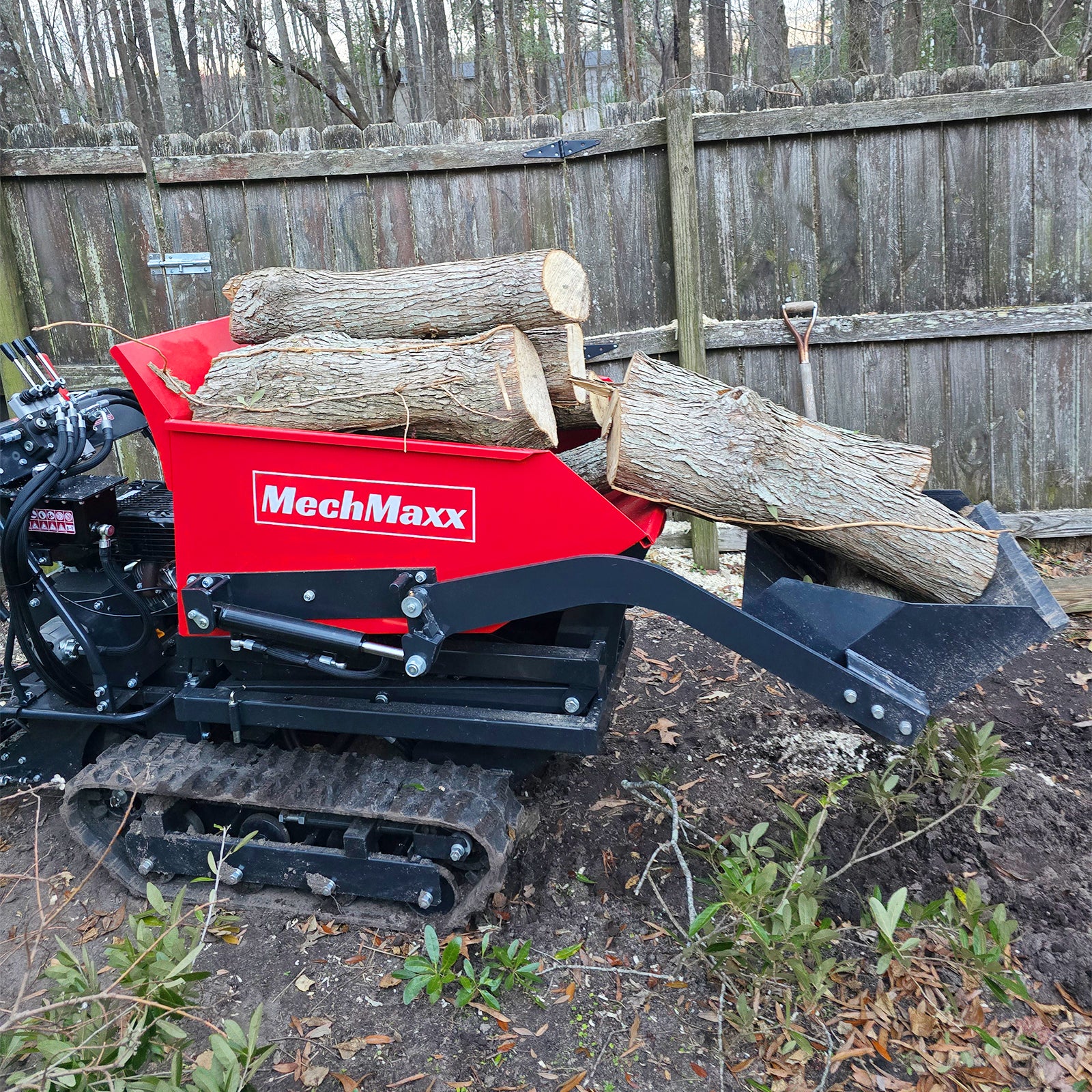 1100lbs Capacity E-Start 10HP 302cc Gas Engine Tracked Dumper Hydraulic Tipping and Lifting with Front Shovel ,  D50HTFL - Image 4