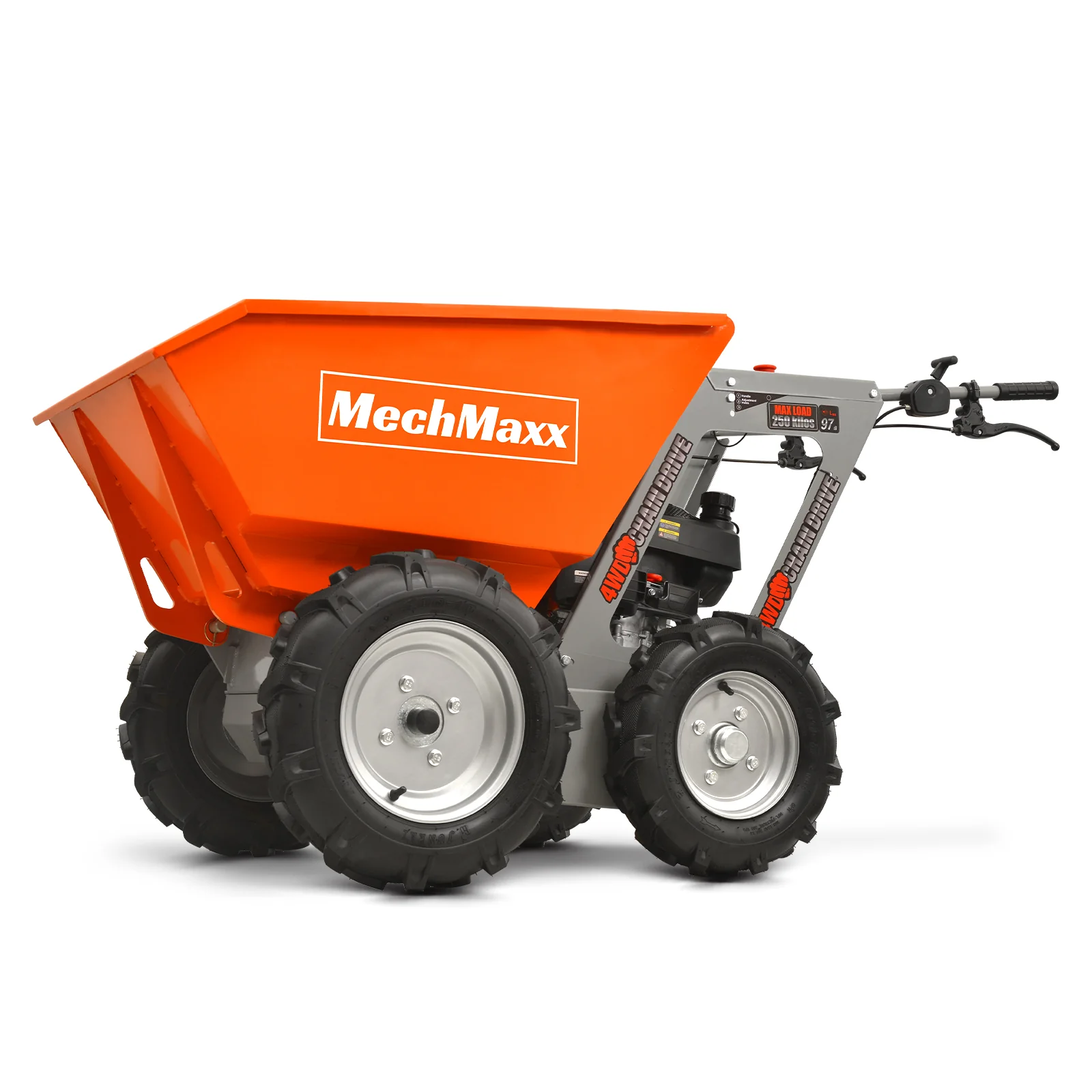 660lbs Capacity 6.5HP Gas Powered Wheelbarrow  Cart T25 4F+1R Gearbox , T25 - Image 10