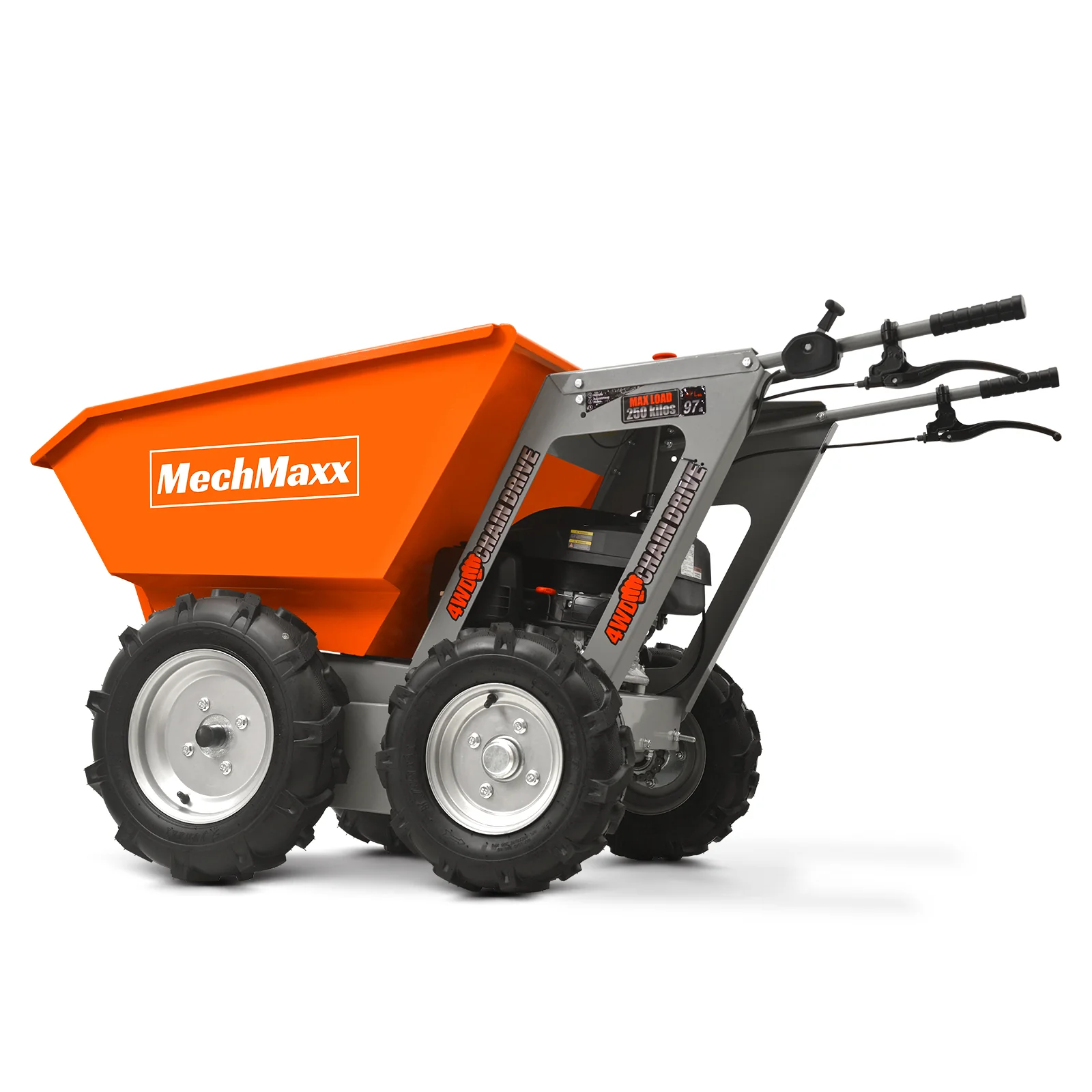 660lbs Capacity 6.5HP Gas Powered Wheelbarrow  Cart T25 4F+1R Gearbox , T25 - Image 3