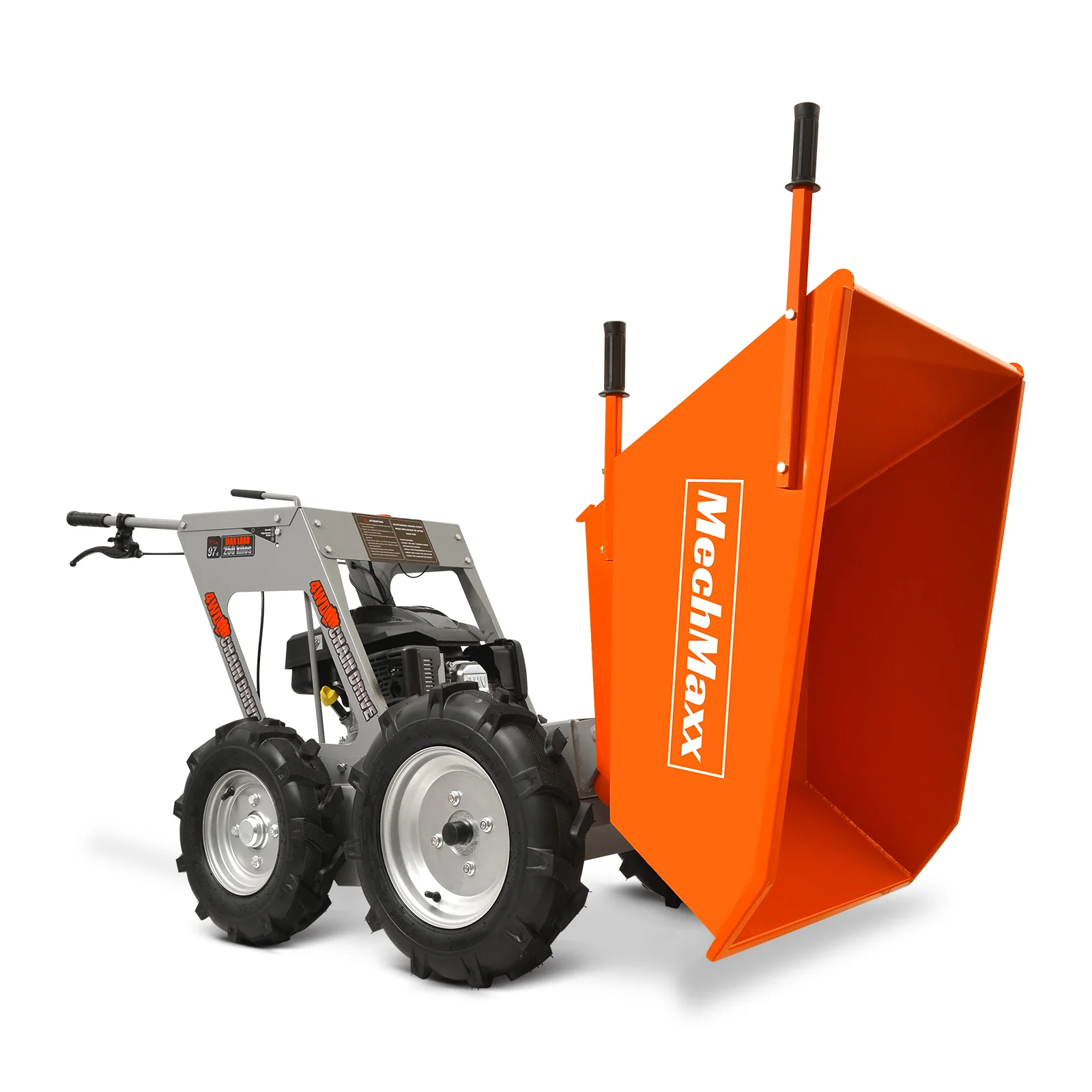 660lbs Capacity 6.5HP Gas Powered Wheelbarrow  Cart T25 4F+1R Gearbox , T25 - Image 4