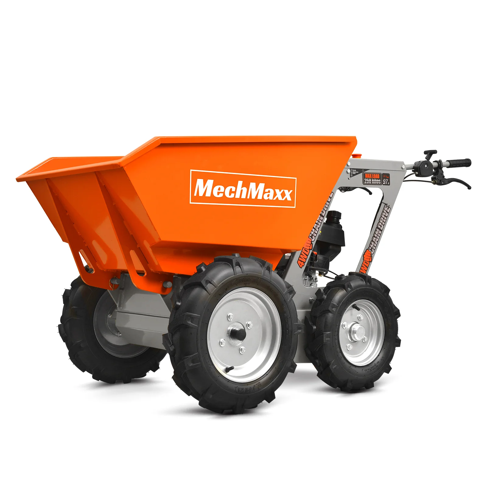 660lbs Capacity 6.5HP Gas Powered Wheelbarrow  Cart T25 4F+1R Gearbox , T25 - Image 5