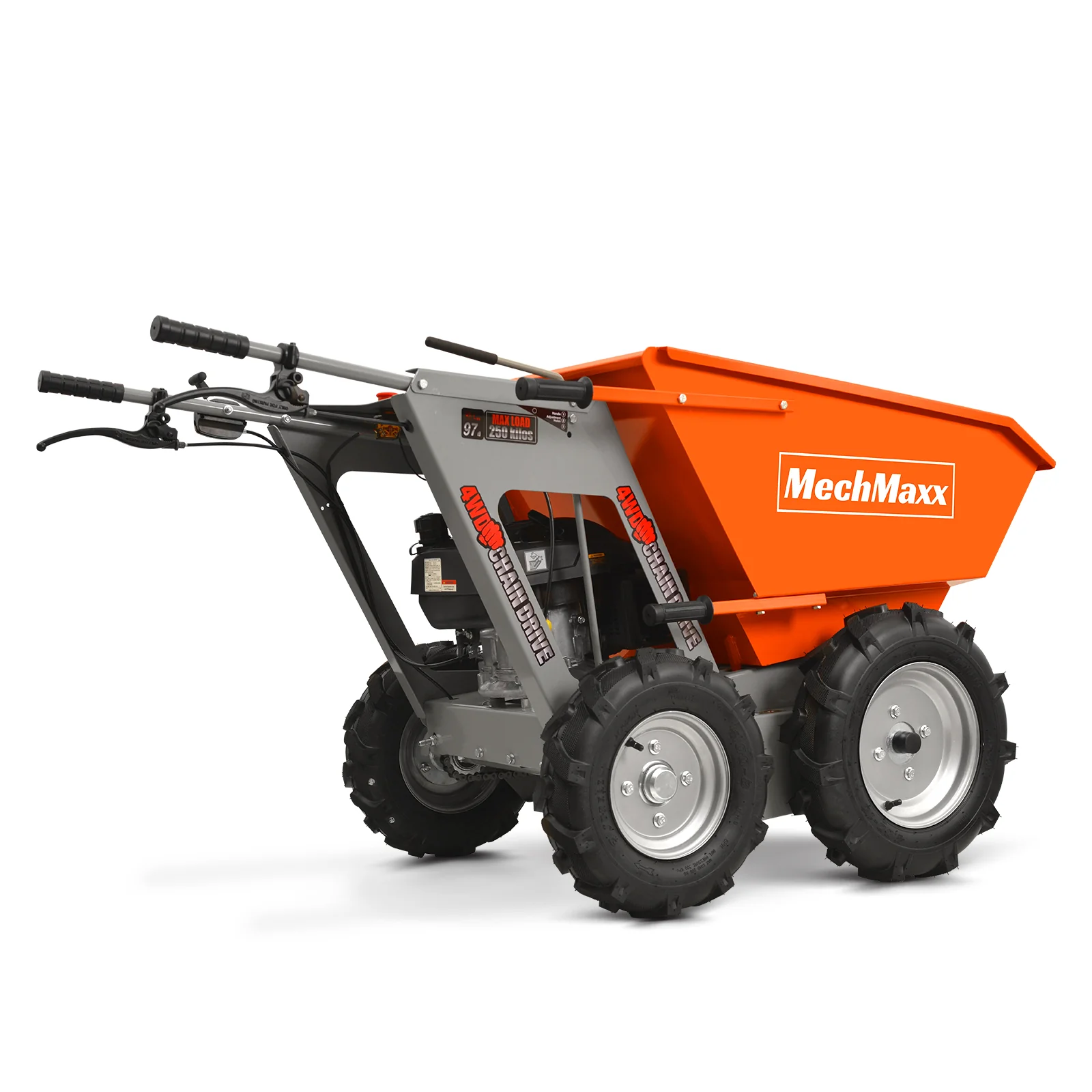 660lbs Capacity 6.5HP Gas Powered Wheelbarrow  Cart T25 4F+1R Gearbox , T25 - Image 7