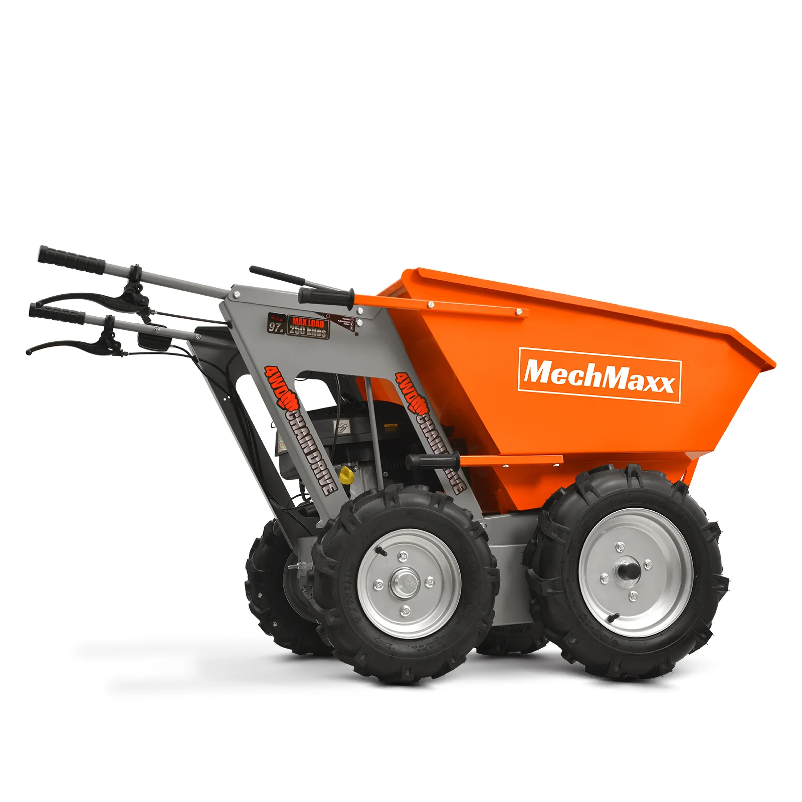 660lbs Capacity 6.5HP Gas Powered Wheelbarrow  Cart T25 4F+1R Gearbox , T25 - Image 9