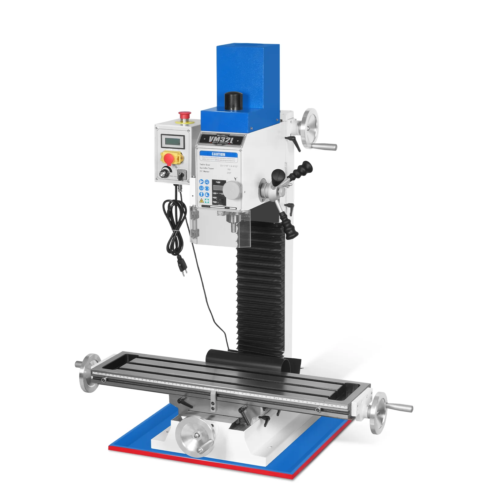 8-1/4"x33'' Industrial Benchtop Mill Drill Machine Brushless Motor, Variable Speed, R8 Spindle, 2 HP, 110V, Compact Milling Drilling Tool for Garage Shop, DIY Metalworking without Stand VM32L - Image 18