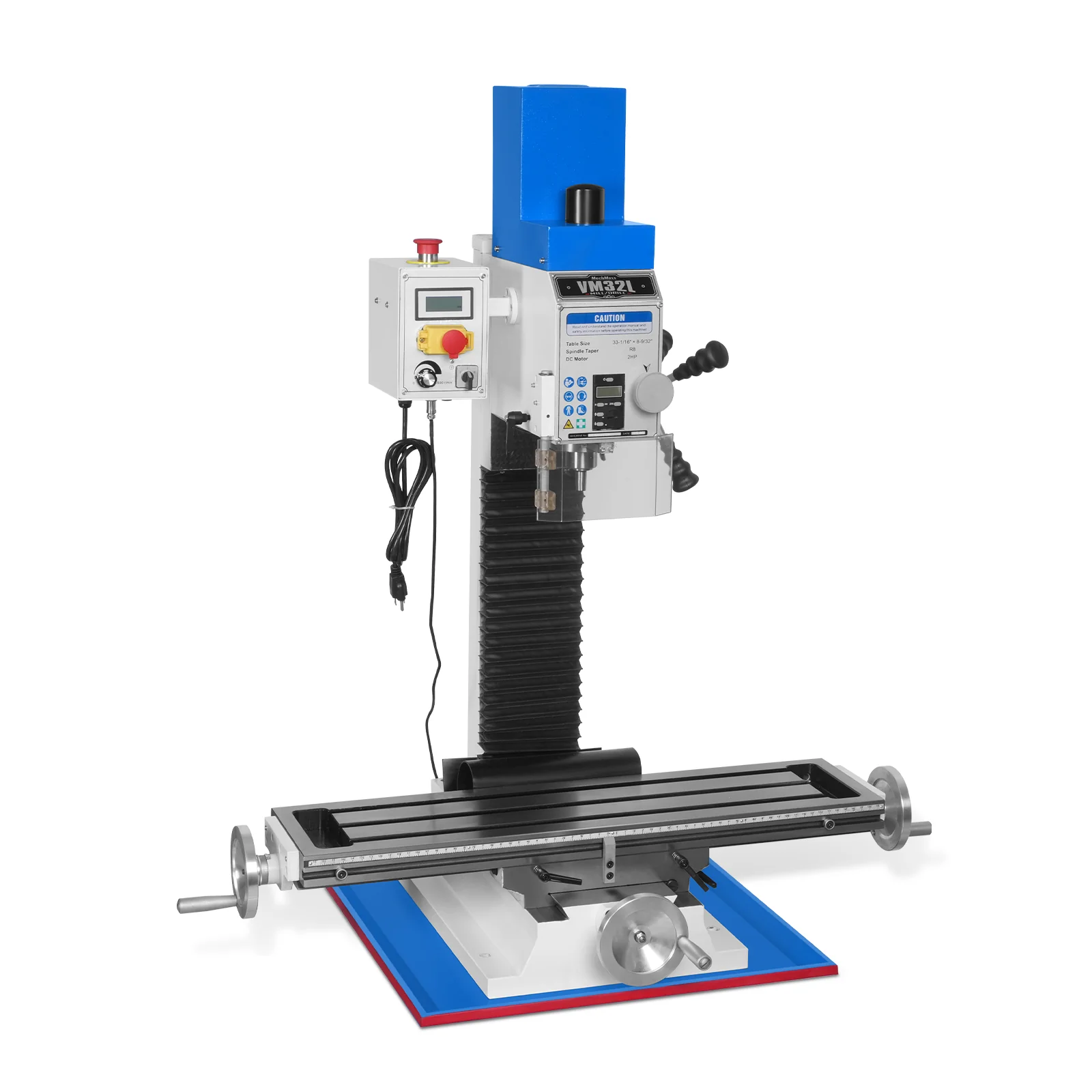 8-1/4"x33'' Industrial Benchtop Mill Drill Machine Brushless Motor, Variable Speed, R8 Spindle, 2 HP, 110V, Compact Milling Drilling Tool for Garage Shop, DIY Metalworking without Stand VM32L - Image 20