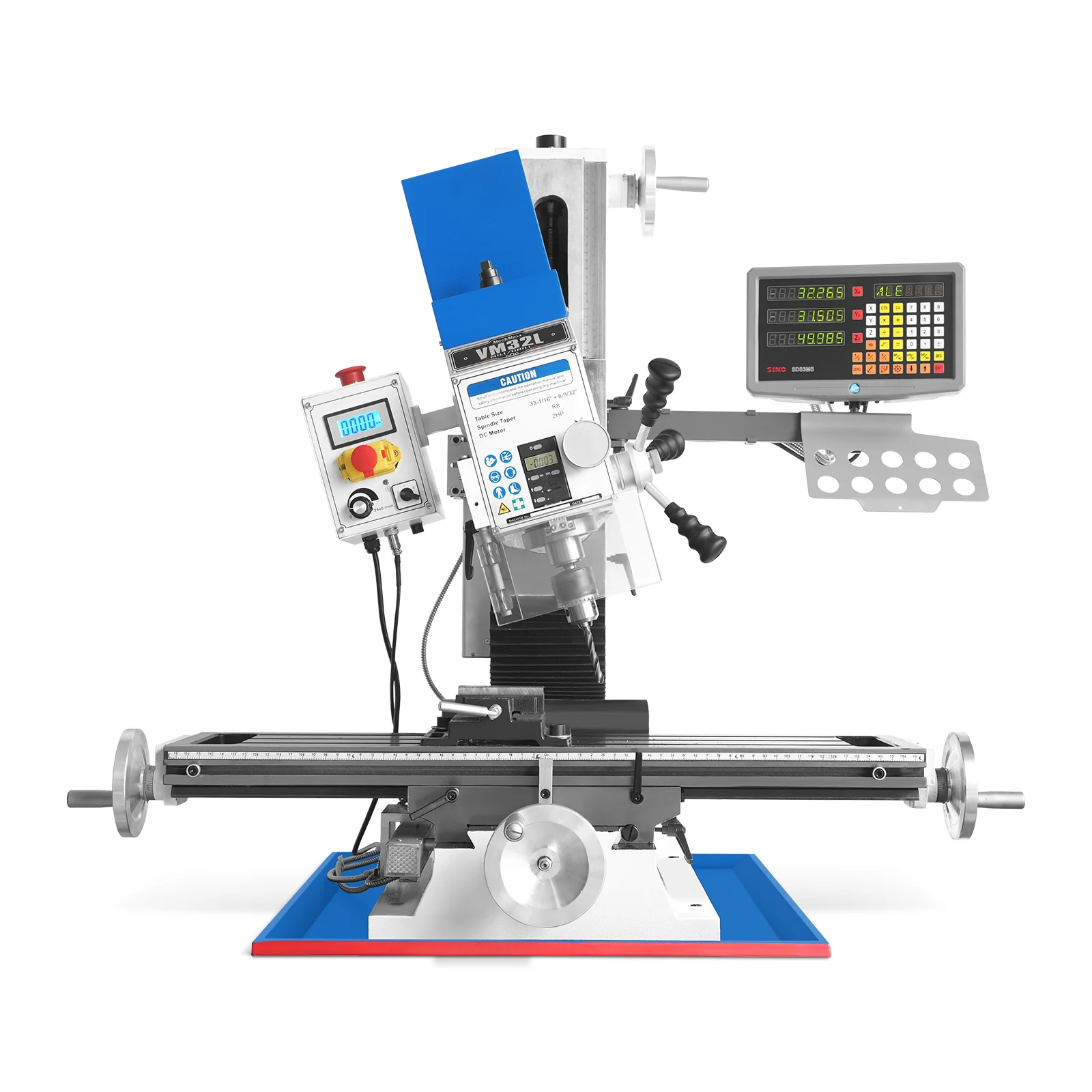 8-1/4"x33'' Industrial Benchtop Mill Drill Machine with DRO, Variable Speed, Brushless Motor, R8 Spindle, 2 HP, 110V, Compact Milling Drilling Tool for Garage Shop, DIY Metalworking without Stand VM32LD - Image 22