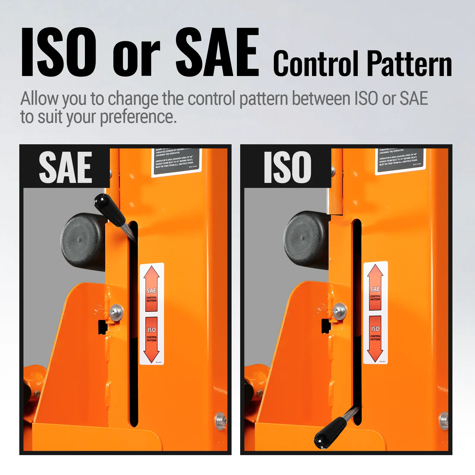 7' Tractor Backhoe Attachment with Mechanical Thumb,  12" Bucket,  ISO/SAE Switchable Controls,  Self-Contained Hydraulic System,  3 Point Hitch Cat.1,  15-50 HP,  BH660M - Image 6