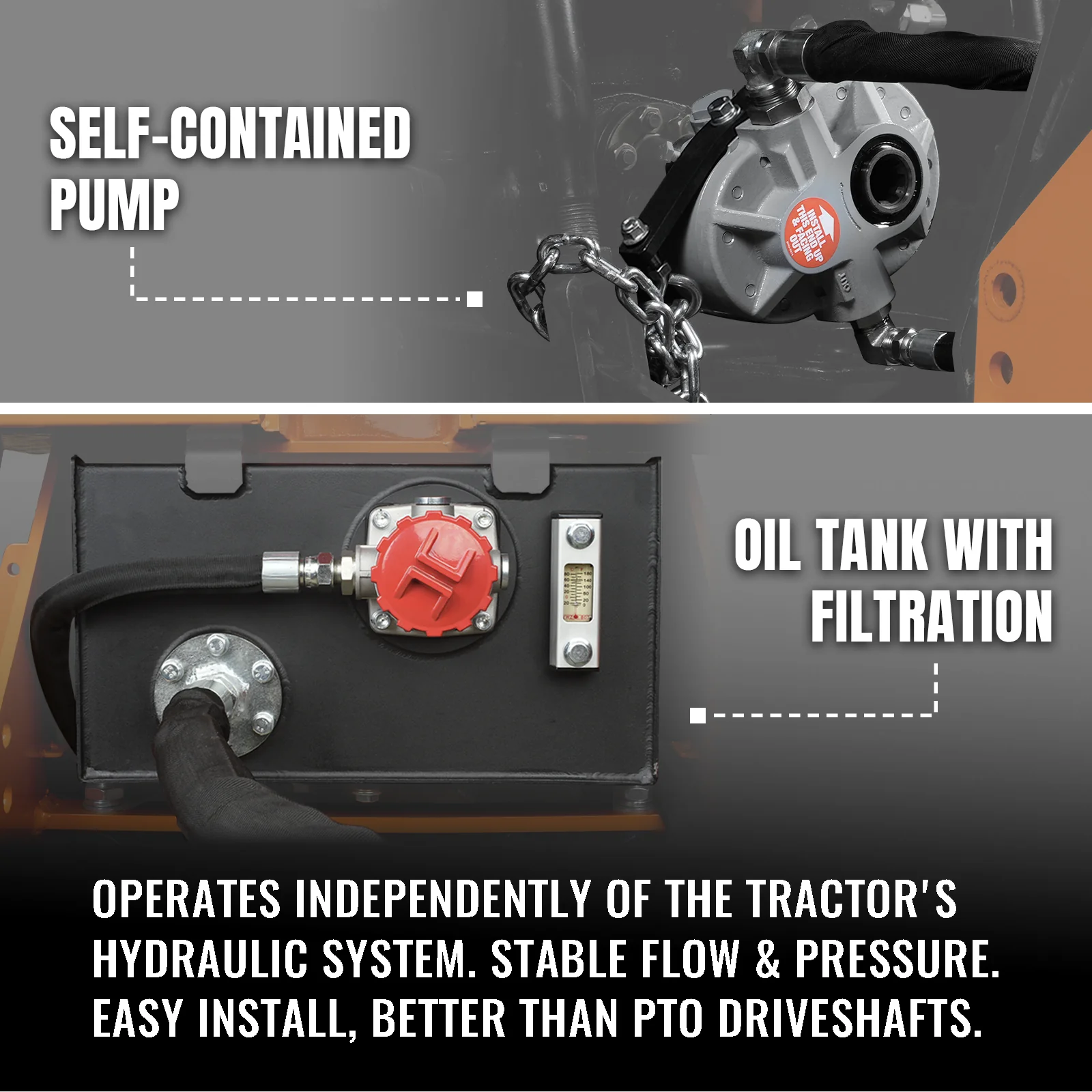 7' Tractor Backhoe Attachment with Mechanical Thumb,  12" Bucket,  ISO/SAE Switchable Controls,  Self-Contained Hydraulic System,  3 Point Hitch Cat.1,  15-50 HP,  BH660M - Image 7
