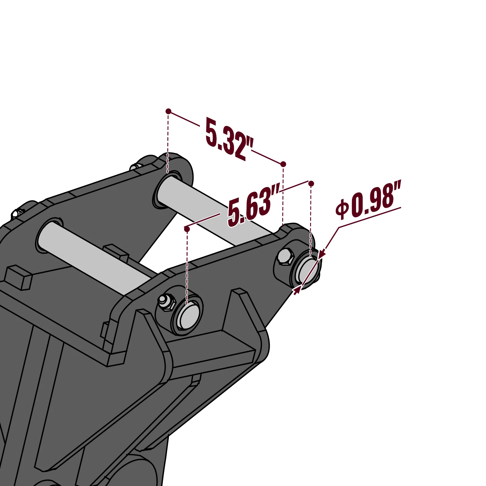 Backhoe Ripper Attachment with Pins (for SKU: 150162, 150163, 150164, 201162, 201163, 201164) - Image 3
