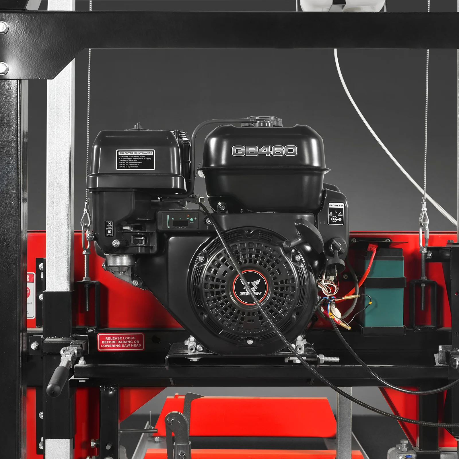 26" Portable Sawmill,  459cc 15HP E-Start Gasoline Engine,  20" Board  Width,  13' Track Length ,  SM-26 - Image 5