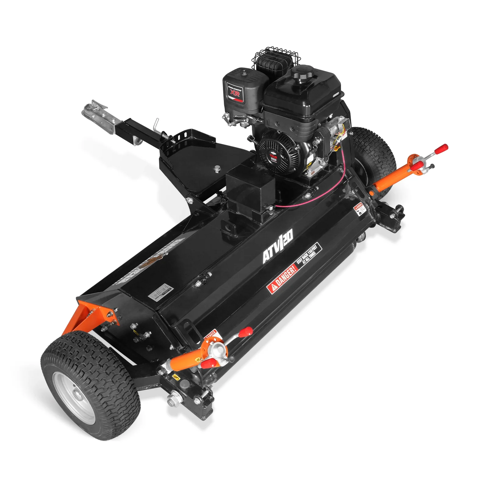 MechMaxx 48" Tow-Behind ATV Offset Flail Mower,  B&S 13.5HP 420cc E-start Gas Engine Powered; Adjustable Mowing Height,  ATV120 - Image 6