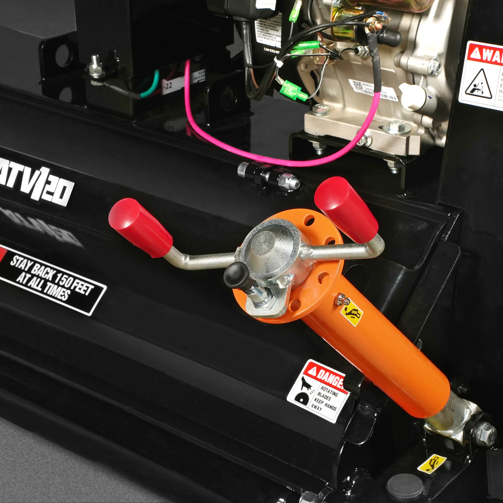 MechMaxx 48" Tow-Behind ATV Offset Flail Mower,  B&S 13.5HP 420cc E-start Gas Engine Powered; Adjustable Mowing Height,  ATV120 - Image 8